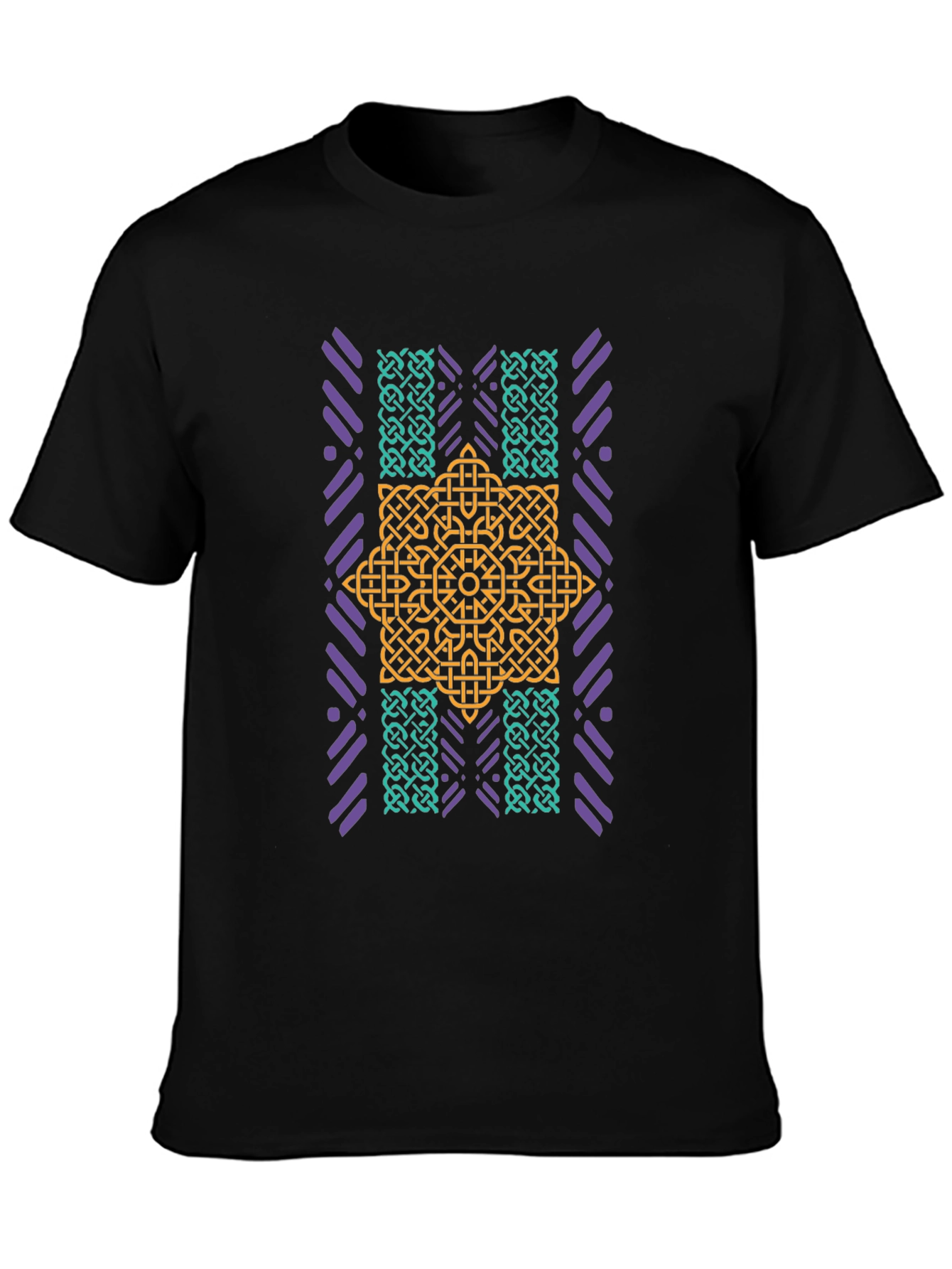 Geometric Celtic Knot Graphic Tee - Black