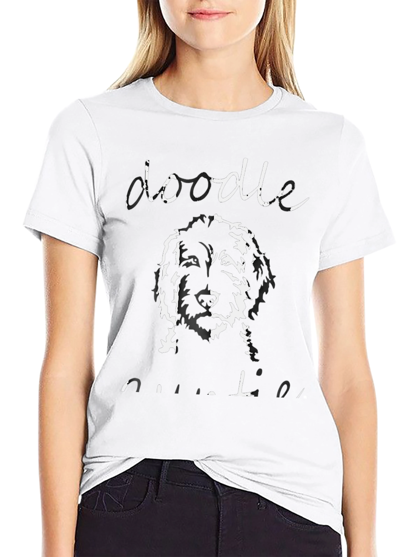 Doodle Outline T-Shirt - Unisex Black Tee