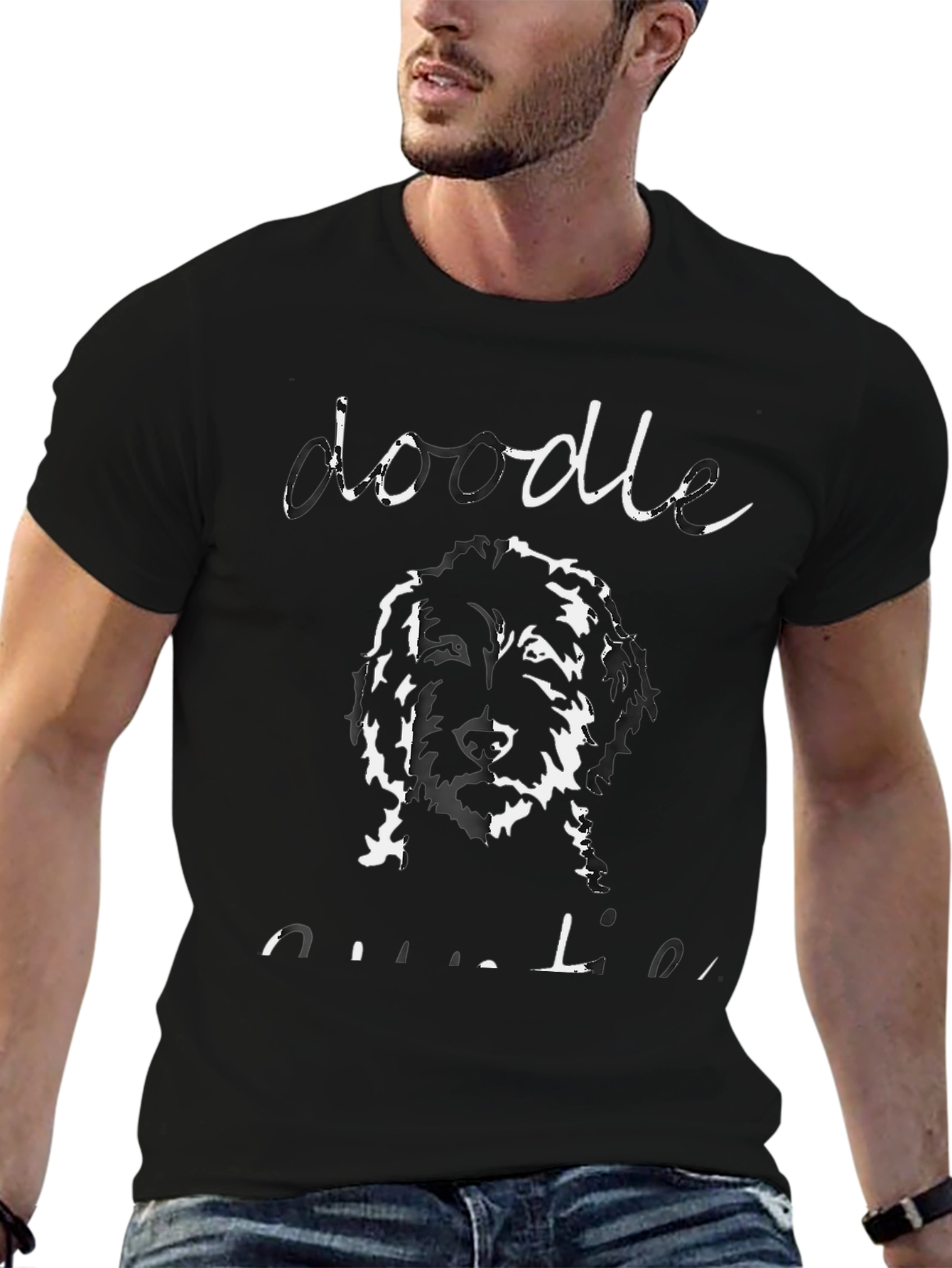 Doodle Outline T-Shirt - Unisex Black Tee