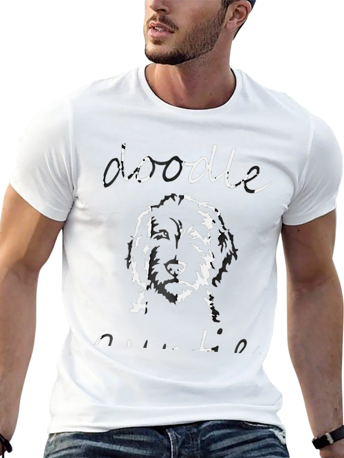 Doodle Outline T-Shirt - Unisex Black Tee