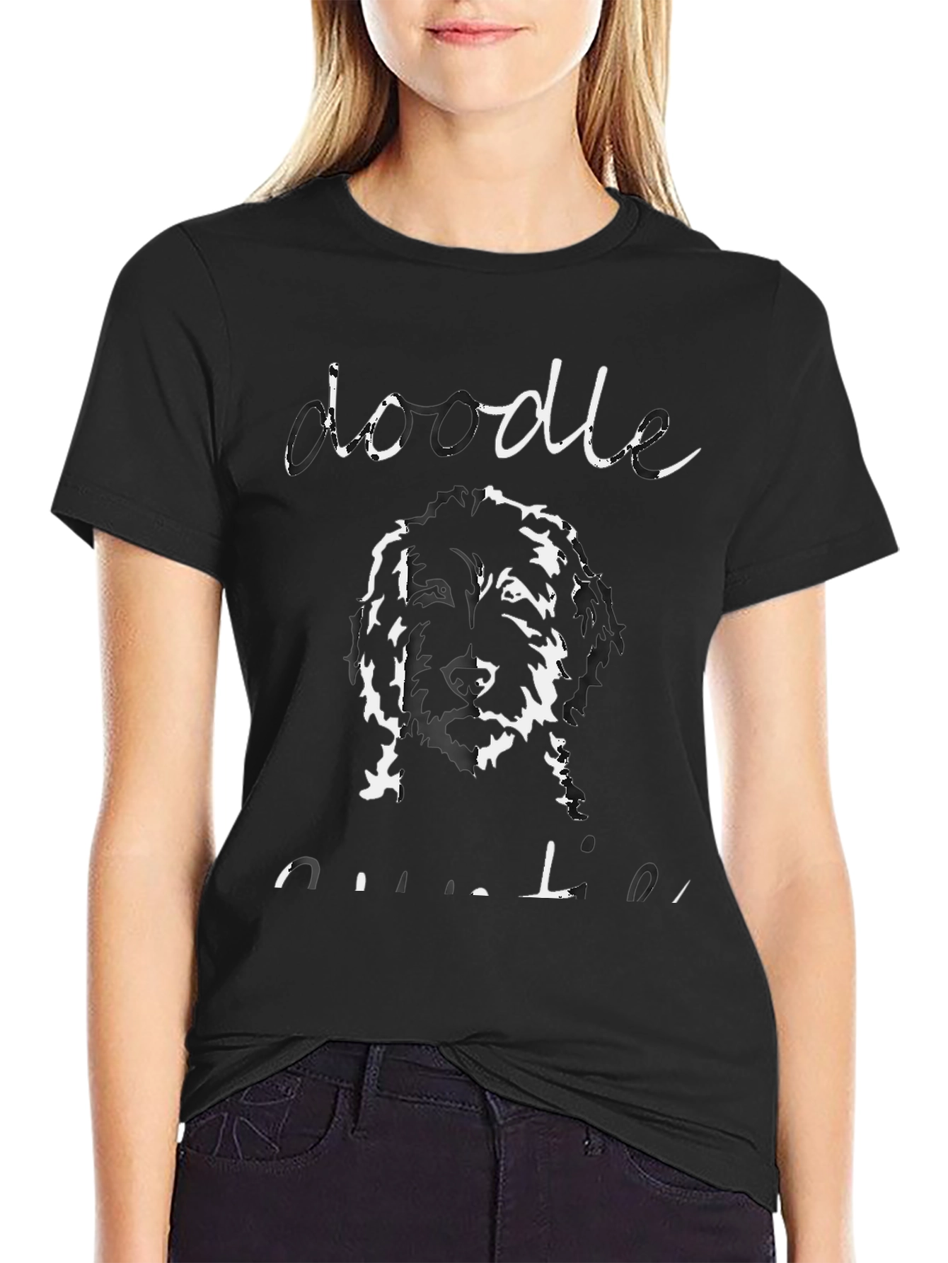 Doodle Outline T-Shirt - Unisex Black Tee