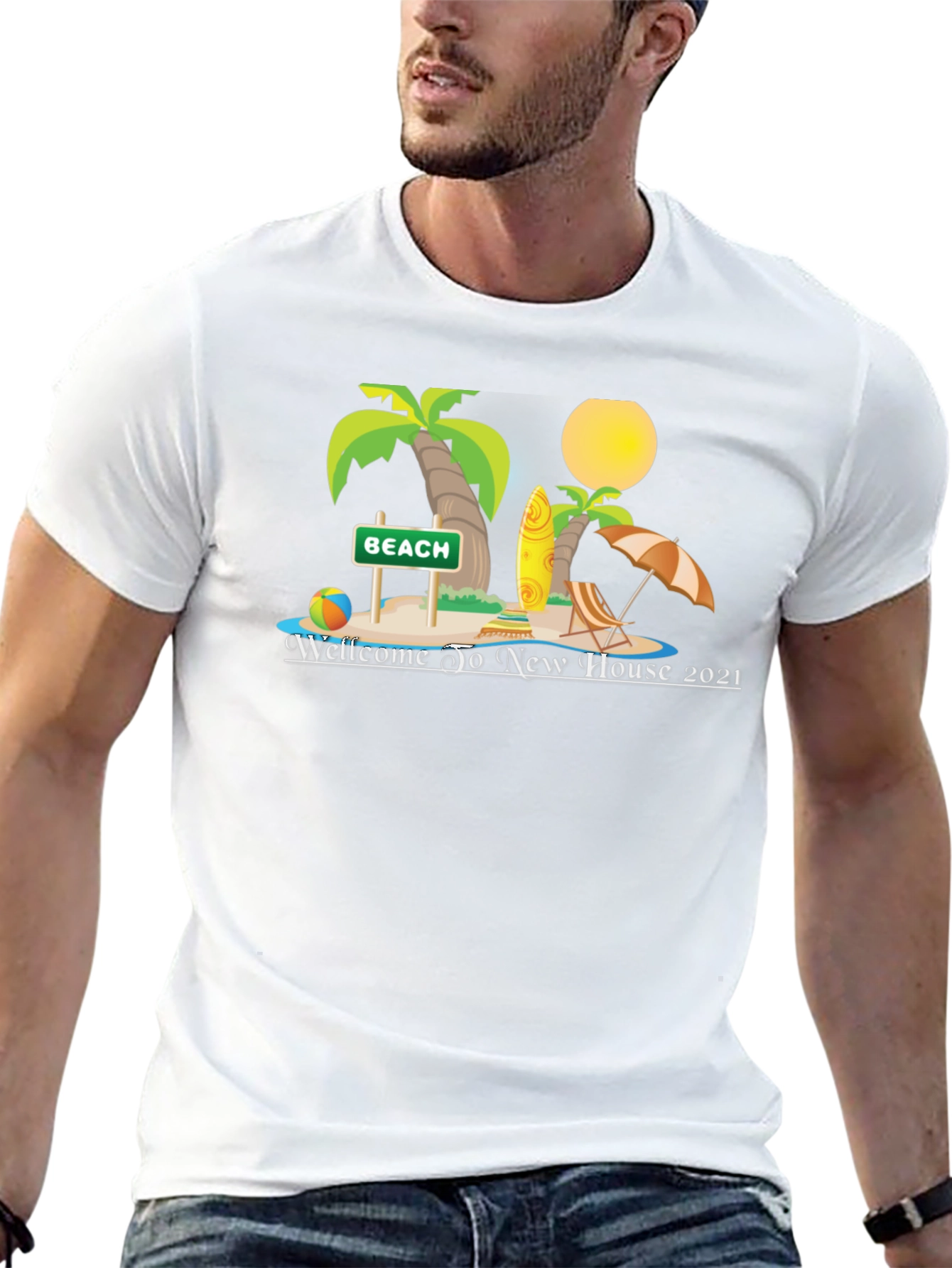 Welcome to New House 2021 Beach T-Shirt