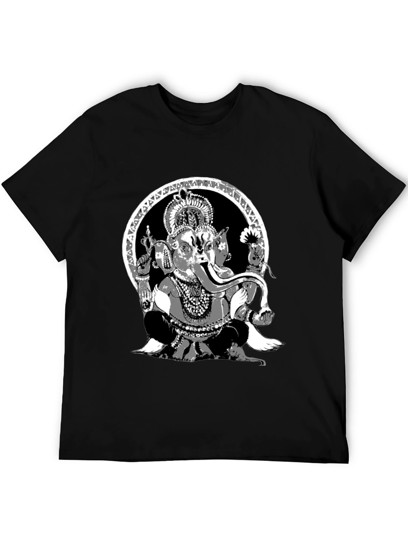 Ganesha Graphic Print Black T-Shirt