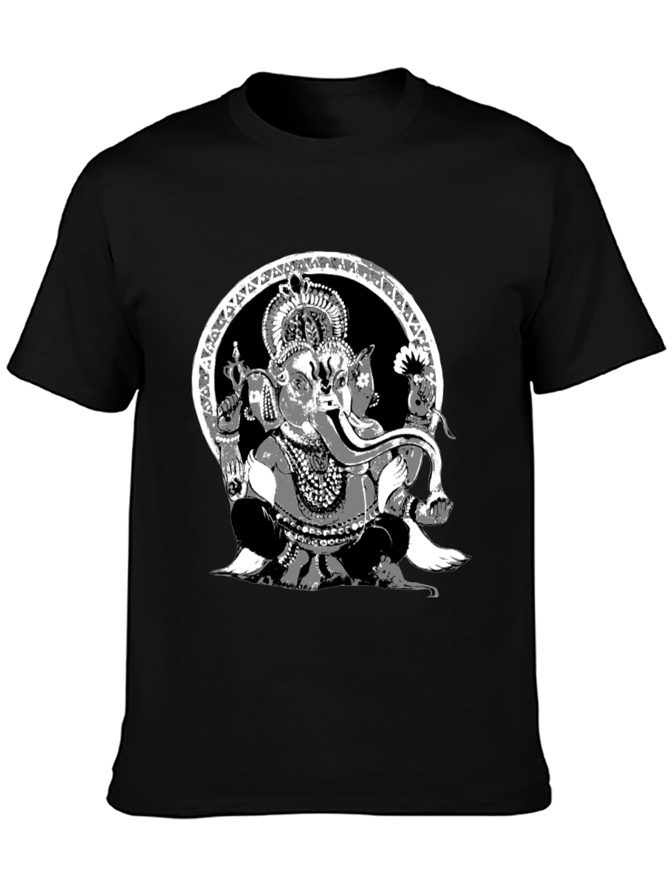 Ganesha Graphic Print Black T-Shirt