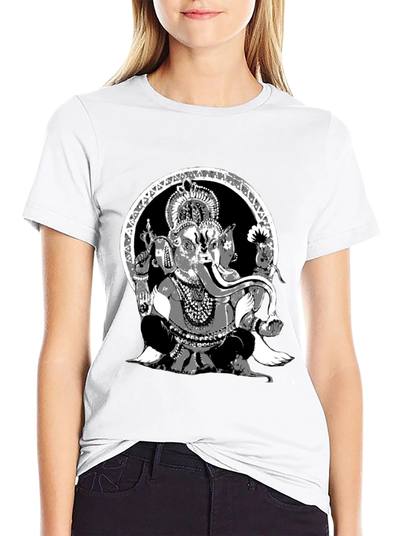 Ganesha Graphic Print Black T-Shirt