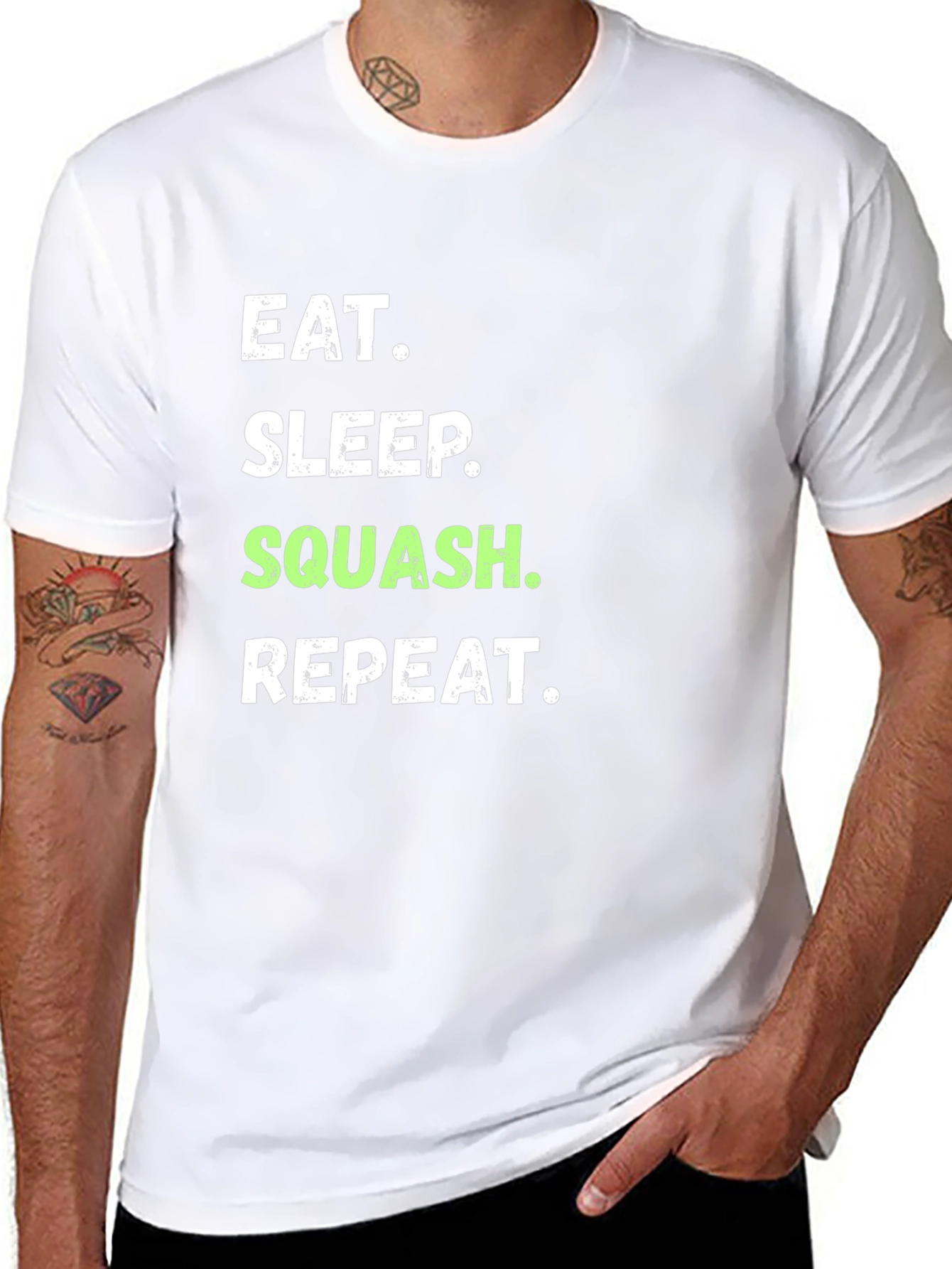 Eat Sleep Squash Repeat Black T-Shirt