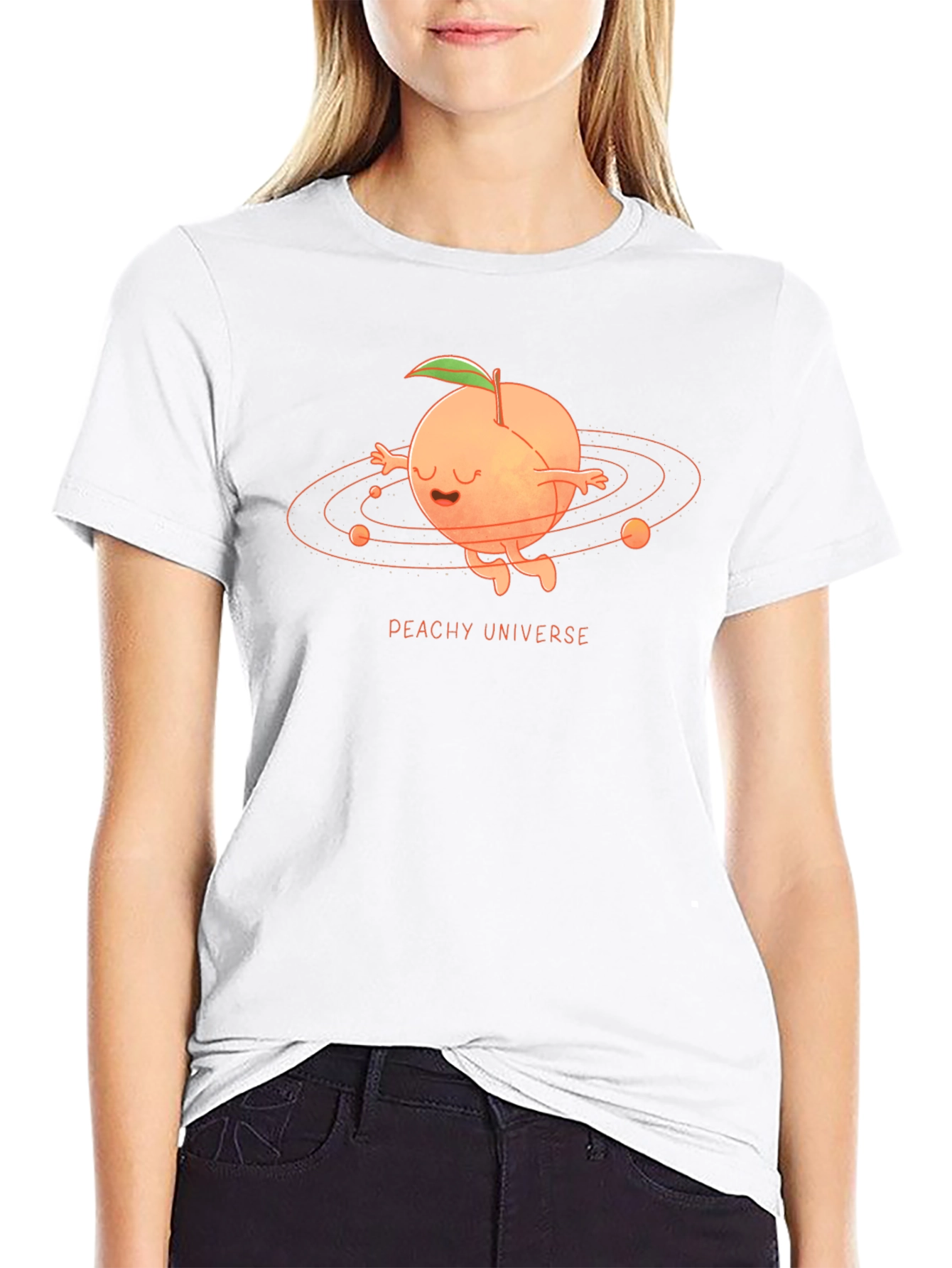 Peachy Universe Graphic Tee - Black