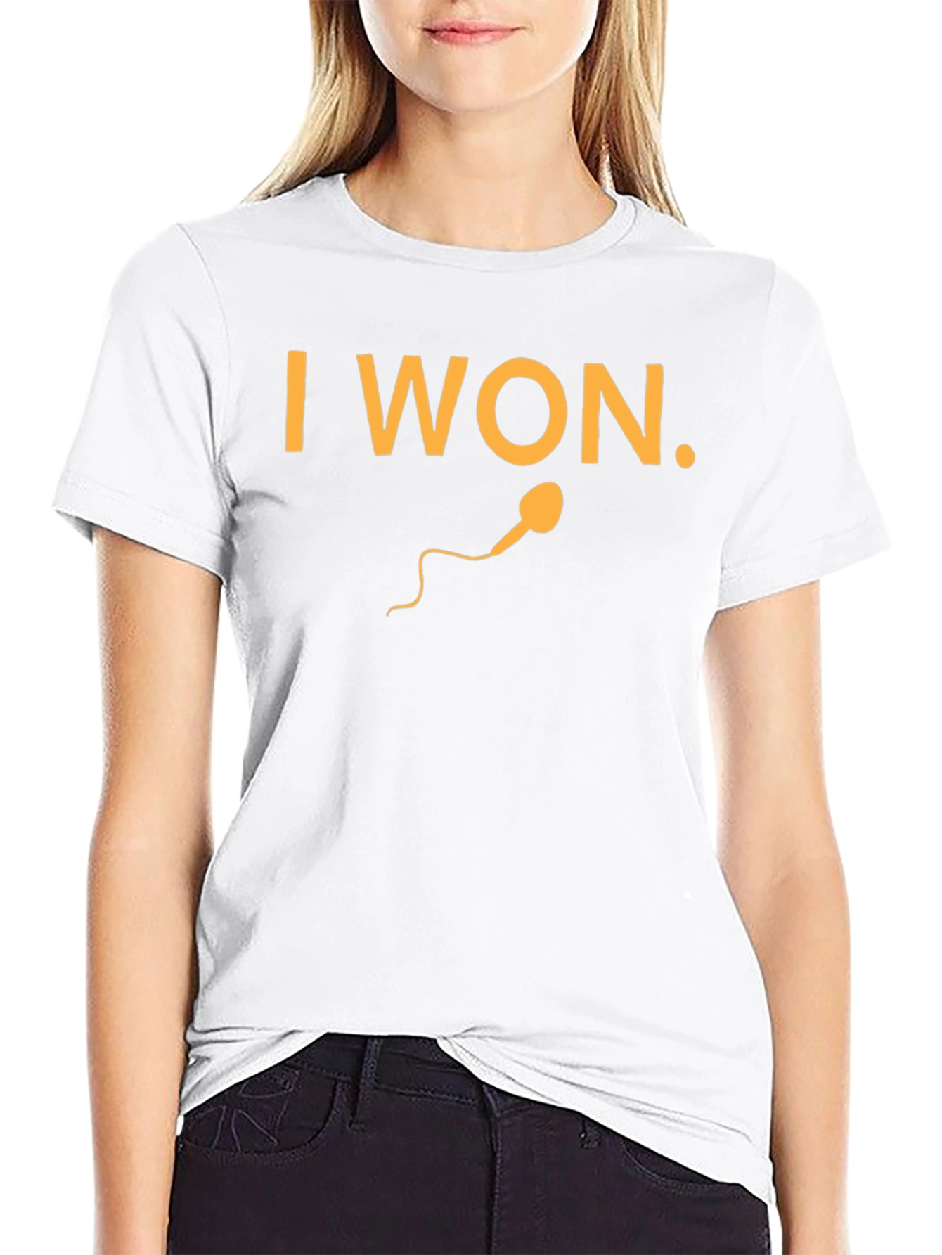 I Won Black Graphic Tee - Funny Design