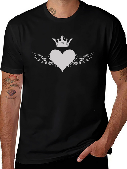 Heart with Crown and Wings Graphic Tee