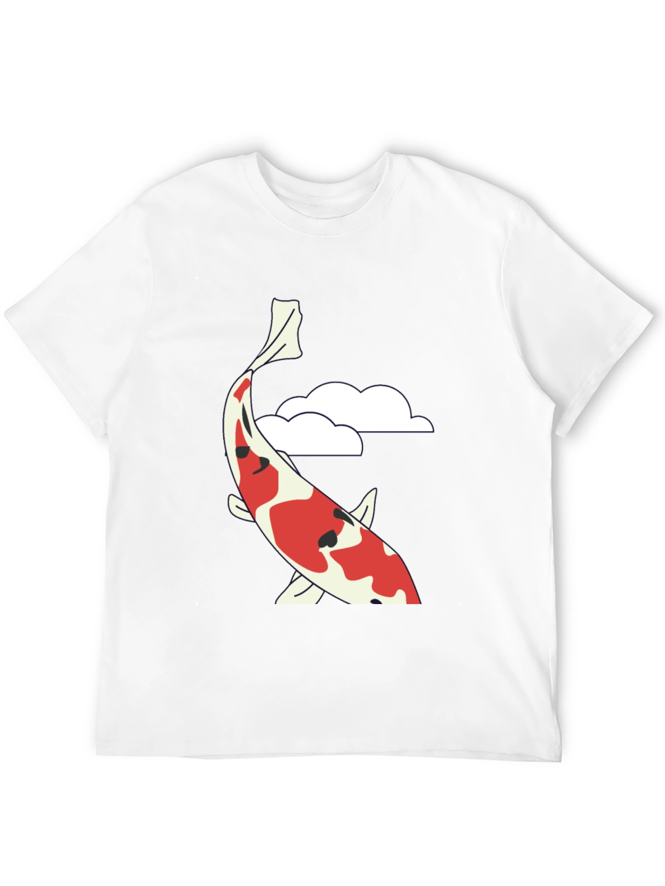 Koi Fish Graphic T-Shirt - Black Casual Tee