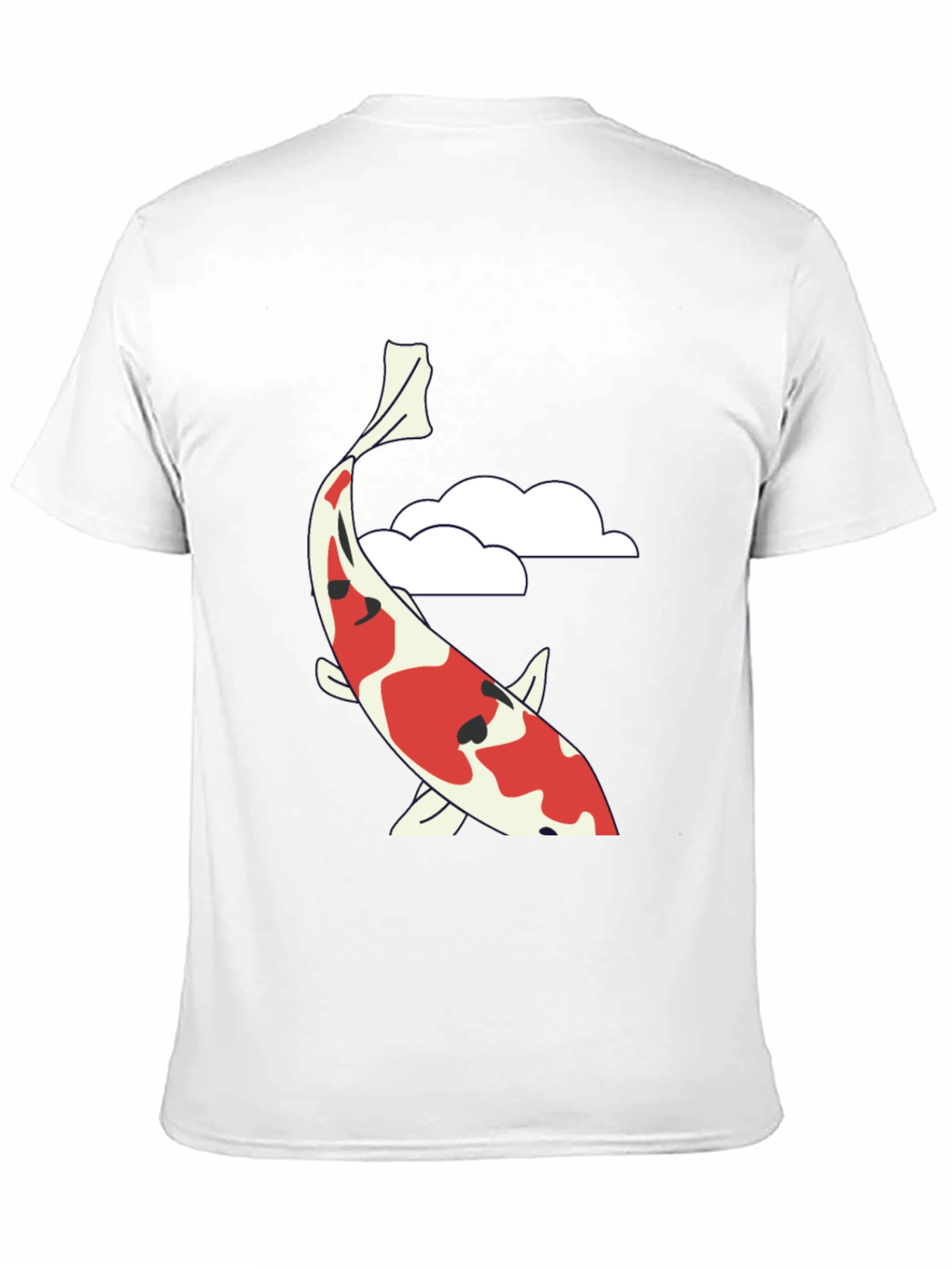 Koi Fish Graphic T-Shirt - Black Casual Tee