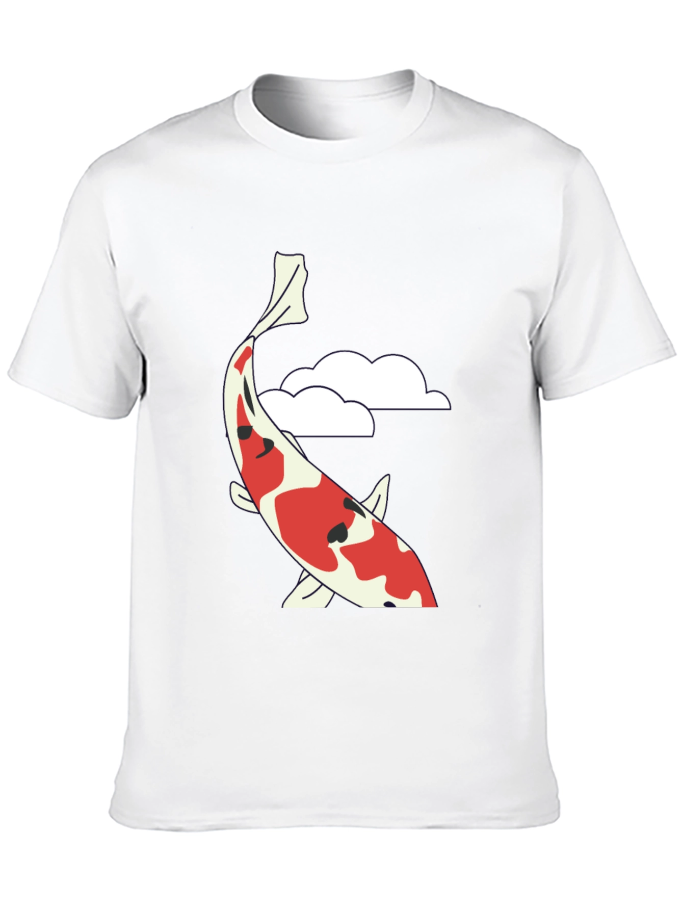 Koi Fish Graphic T-Shirt - Black Casual Tee