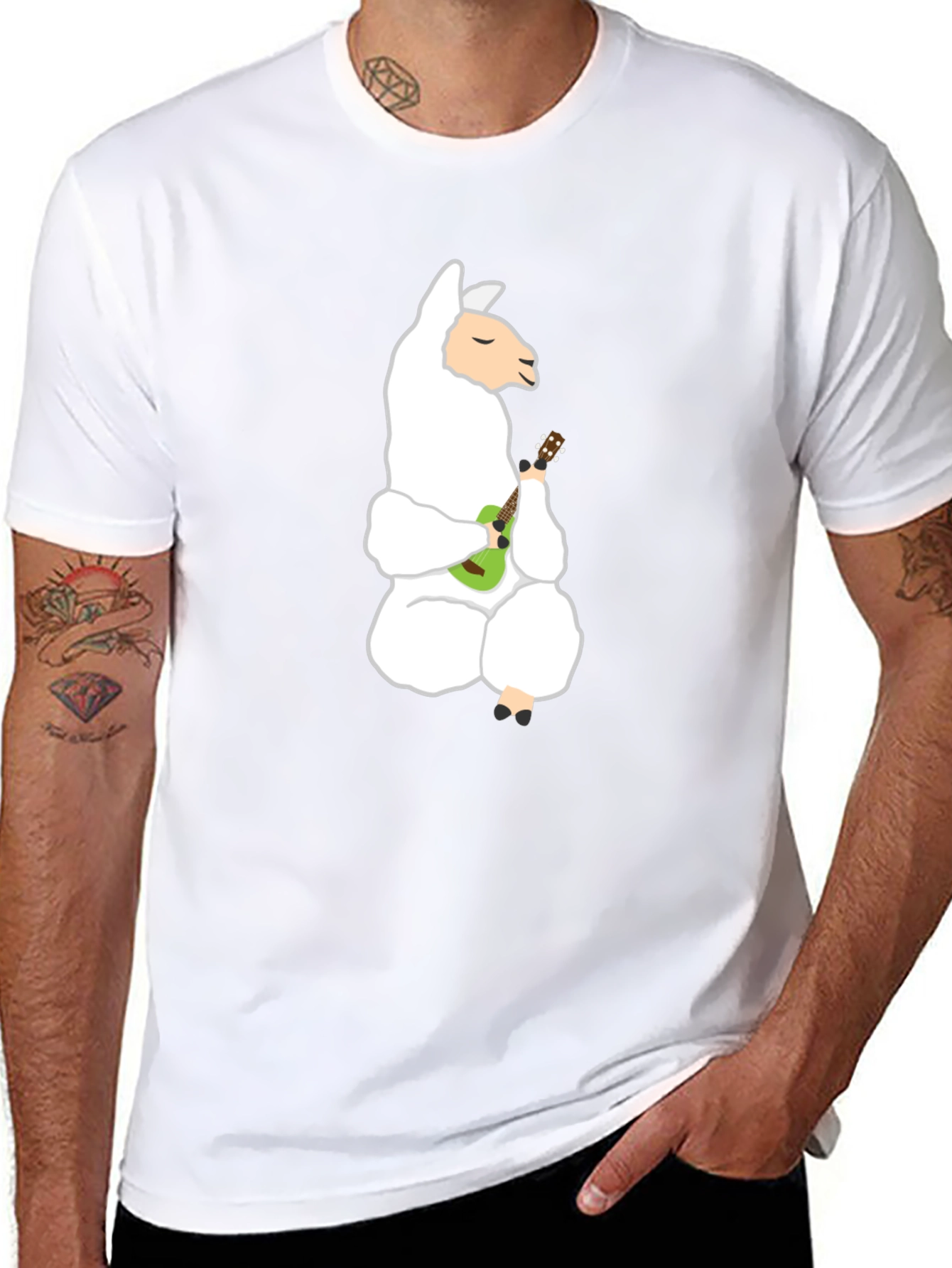 Llama Ukulele T-Shirt - Cute & Quirky Tee
