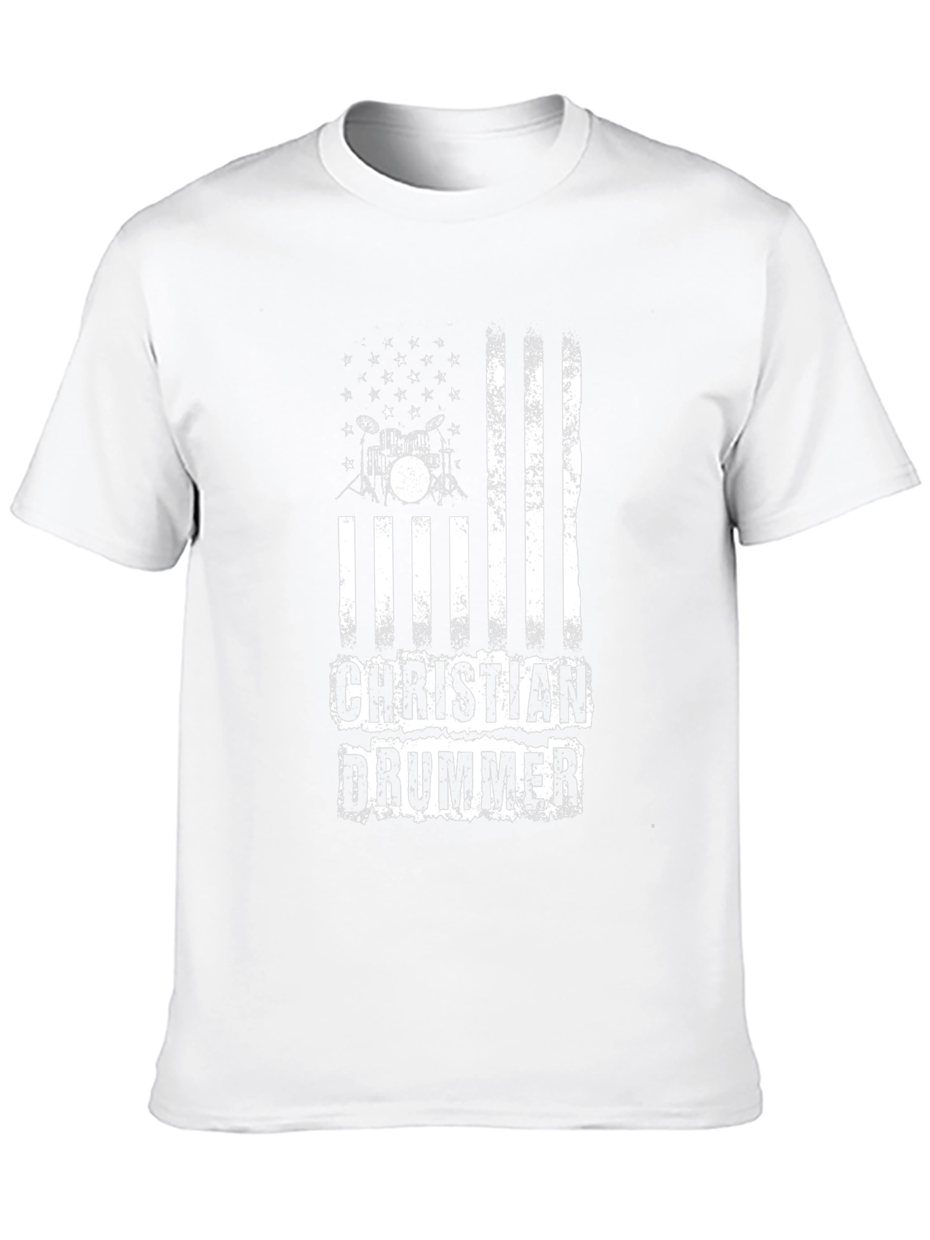Christian Drummer Graphic Tee - Black Cotton Blend Shirt