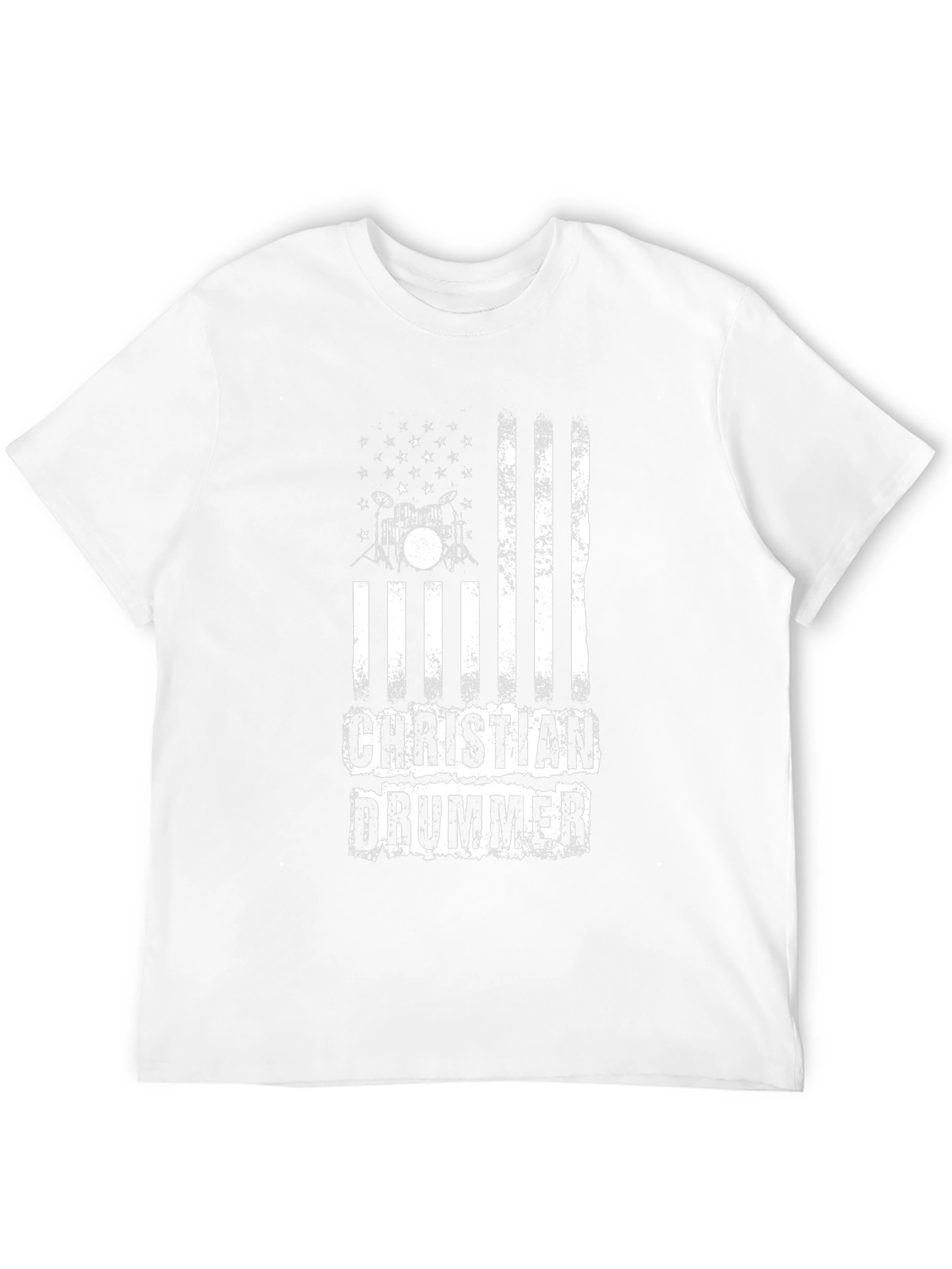 Christian Drummer Graphic Tee - Black Cotton Blend Shirt