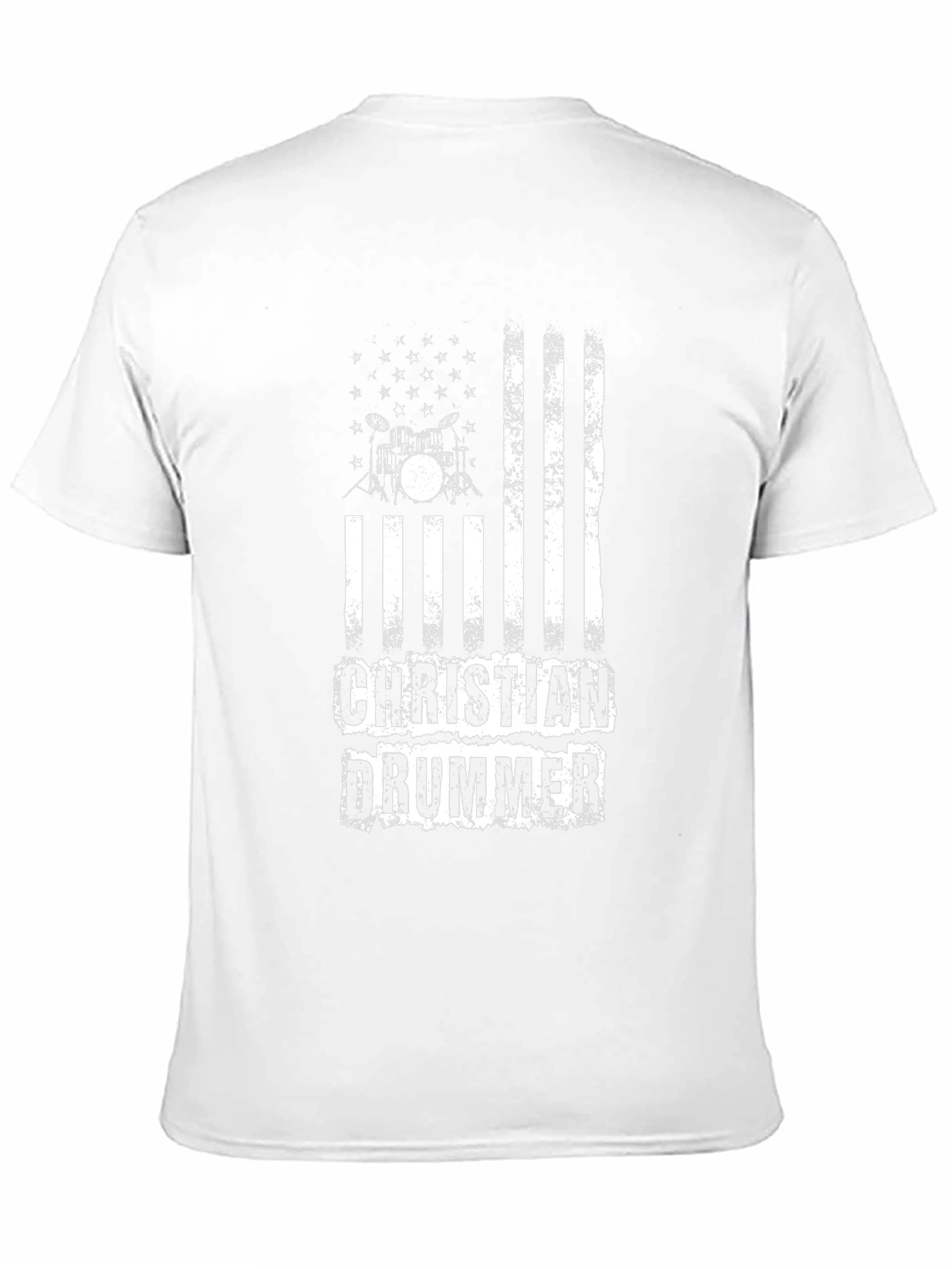 Christian Drummer Graphic Tee - Black Cotton Blend Shirt