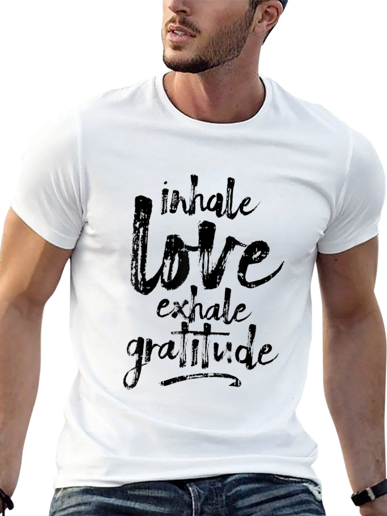 Inhale Love Graphic Black T-Shirt