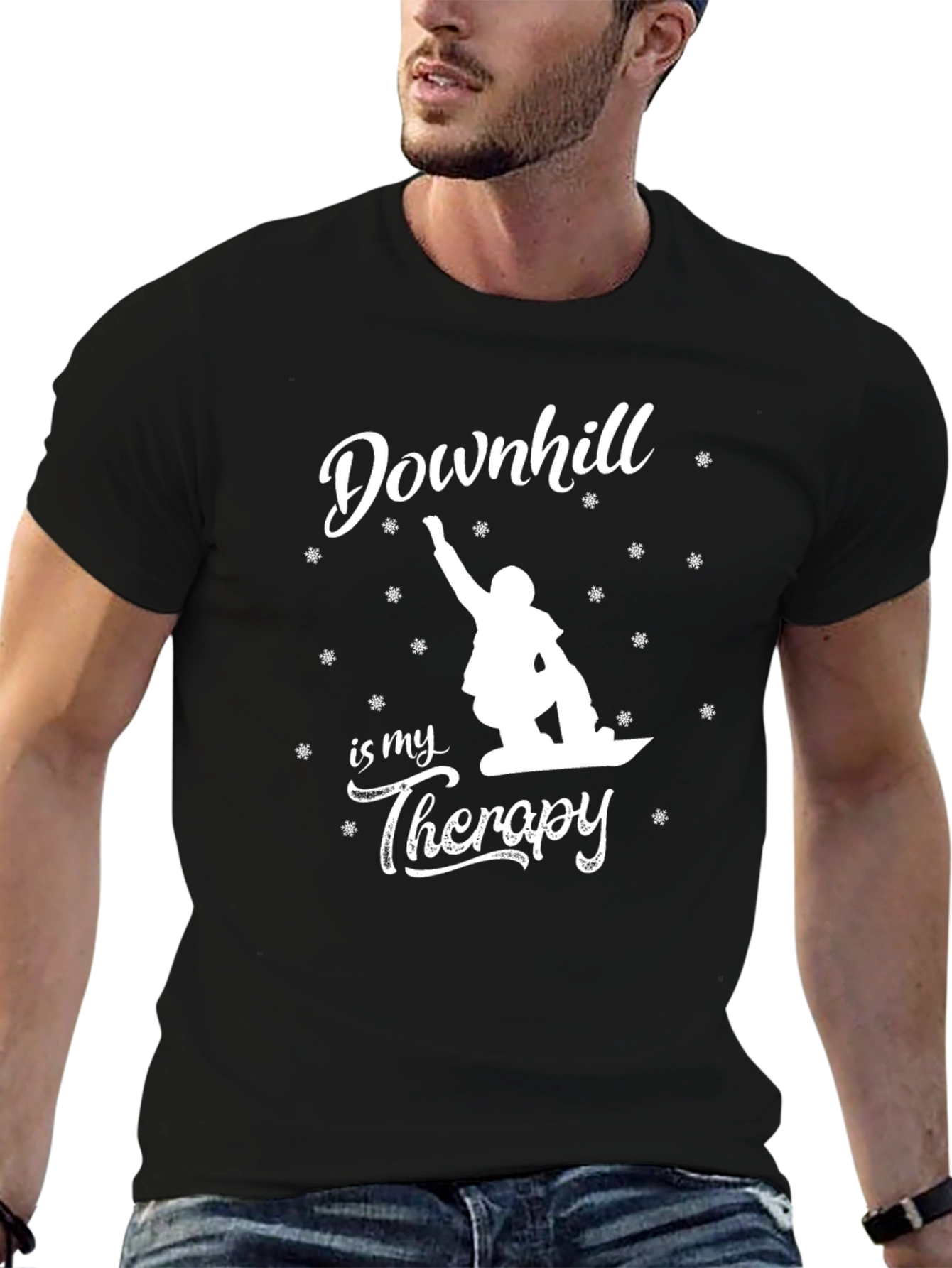 Downhill is My Therapy T-Shirt - Snowboarding Tee