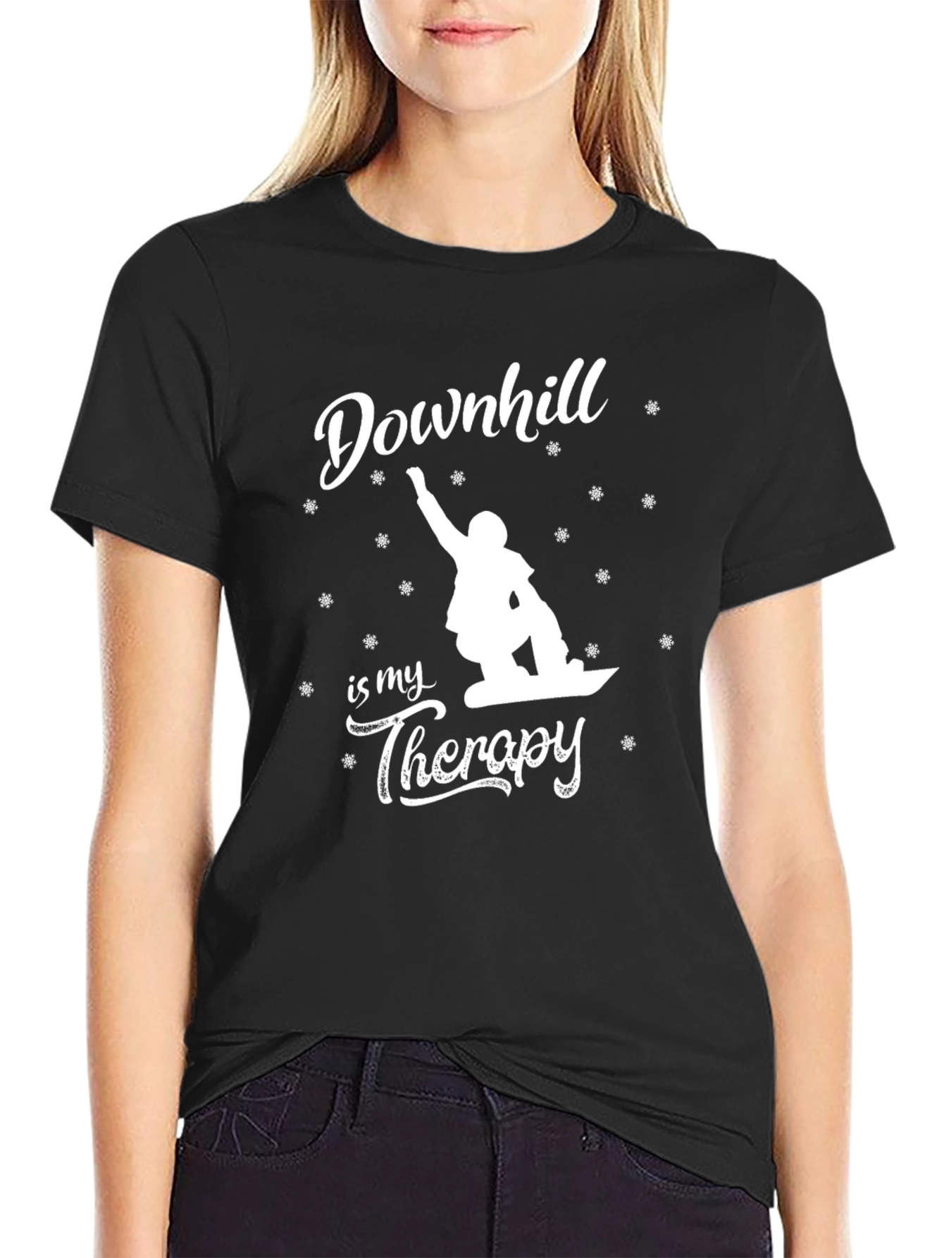 Downhill is My Therapy T-Shirt - Snowboarding Tee