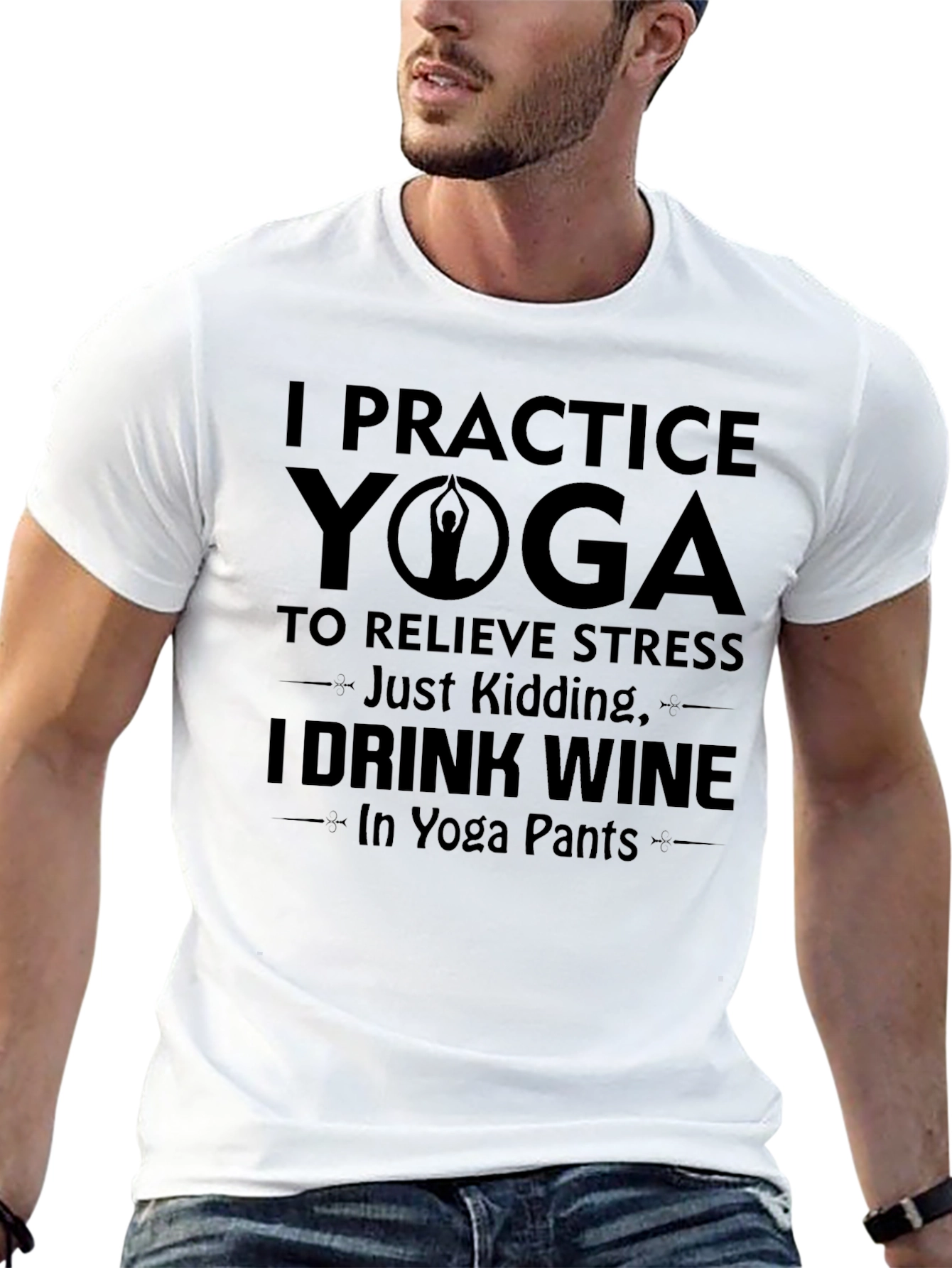 Yoga and Wine Graphic T-Shirt