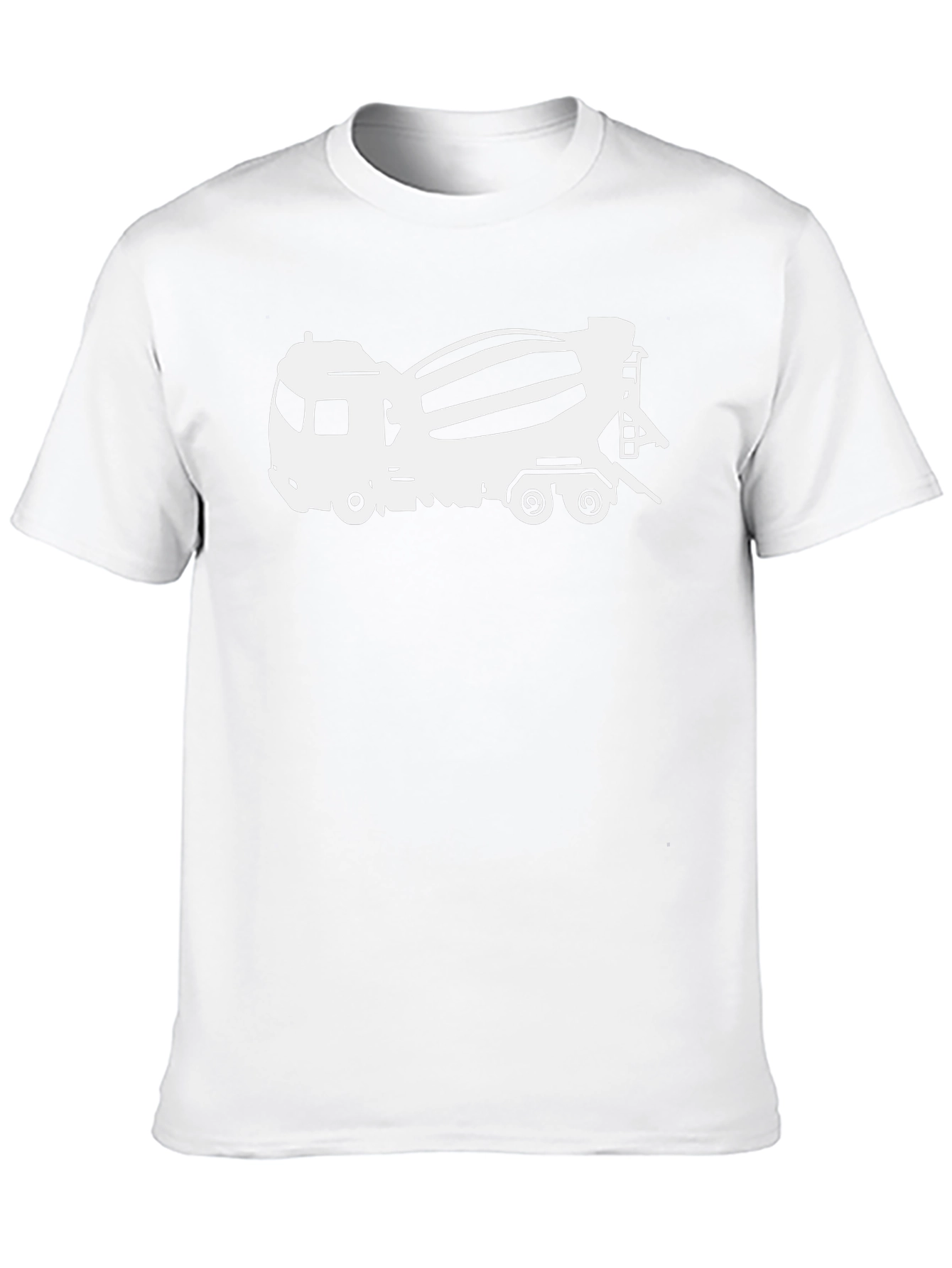Concrete Mixer Truck Graphic Tee - Black Cotton Blend