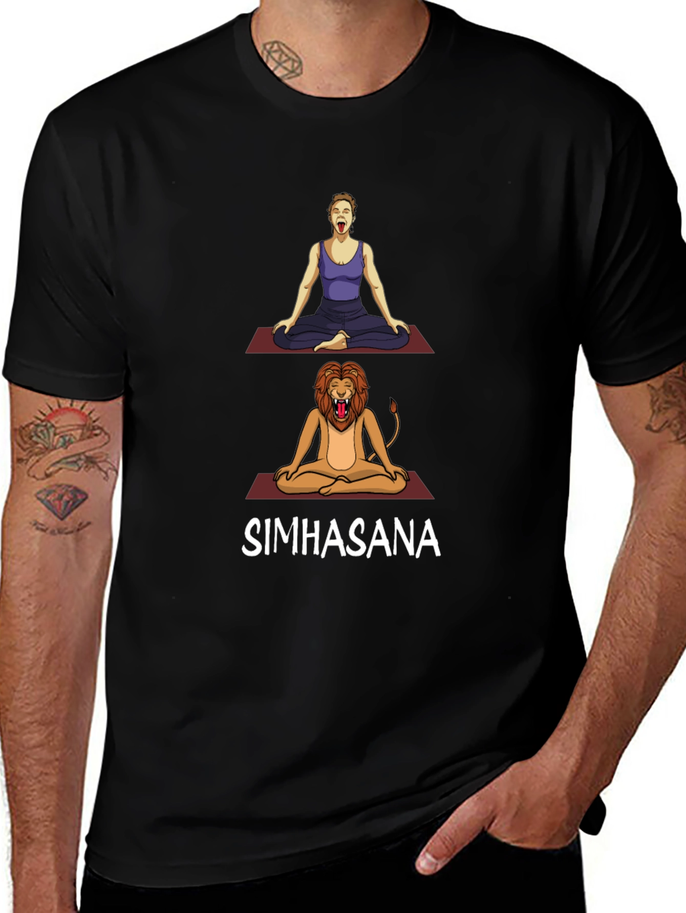 Simhasana Yoga Pose T-Shirt - Lions Breath