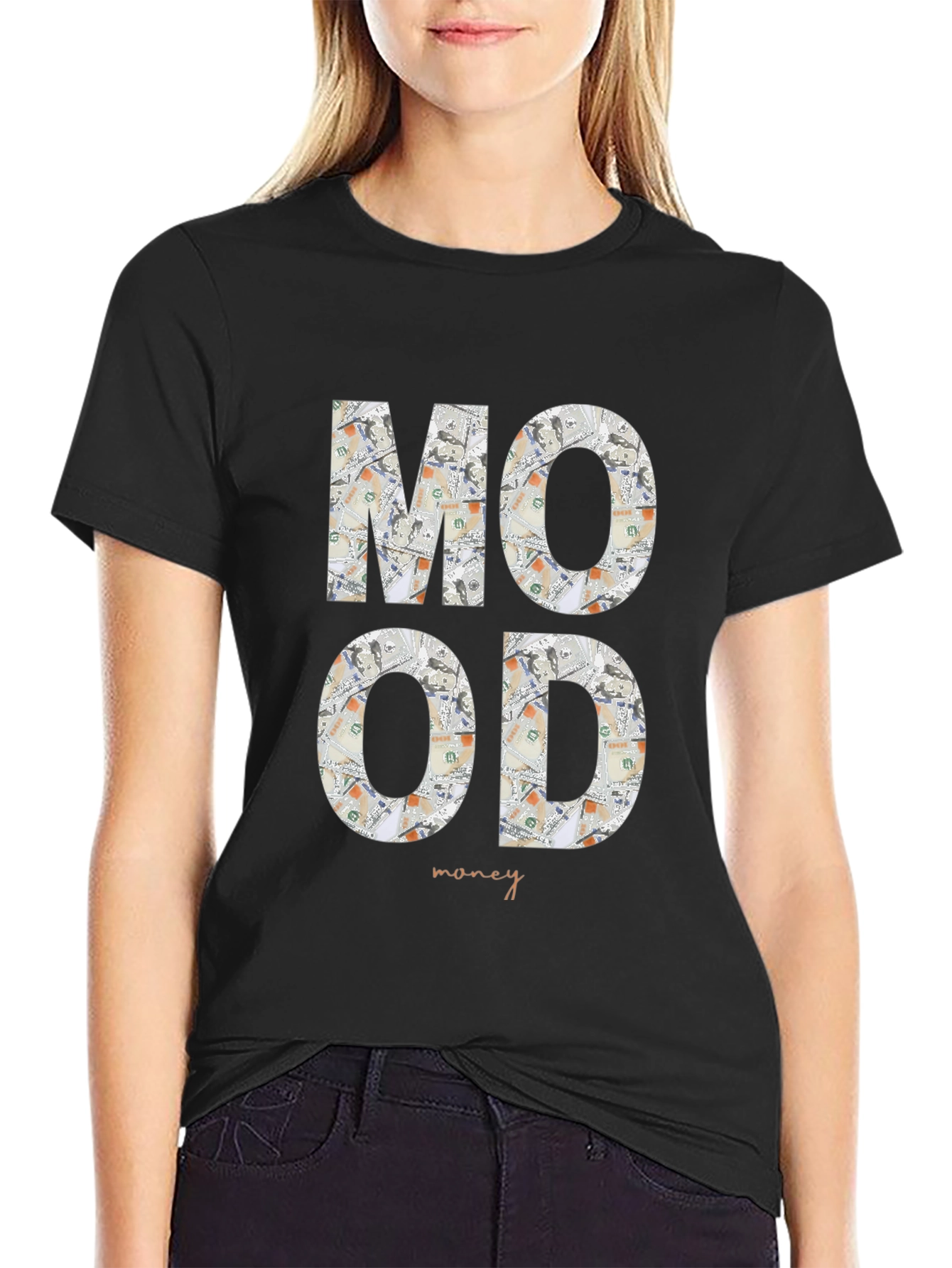 Mood Money Graphic Tee - Black Cotton Shirt