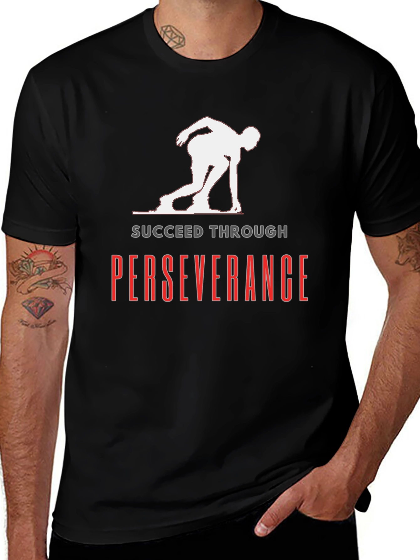 Succeed Through Perseverance Black T-Shirt