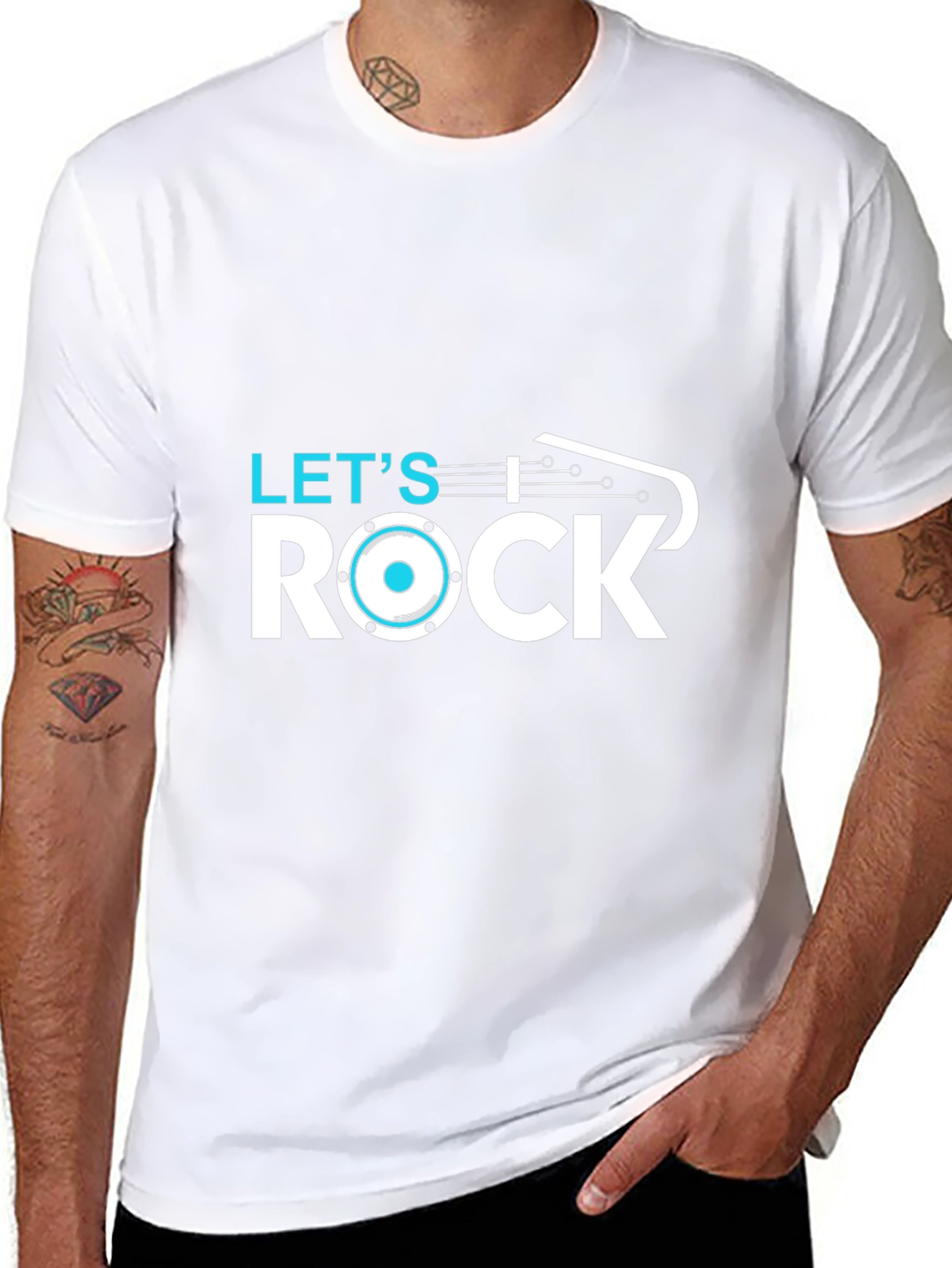 Lets Rock T-Shirt - Black Cotton Graphic Tee