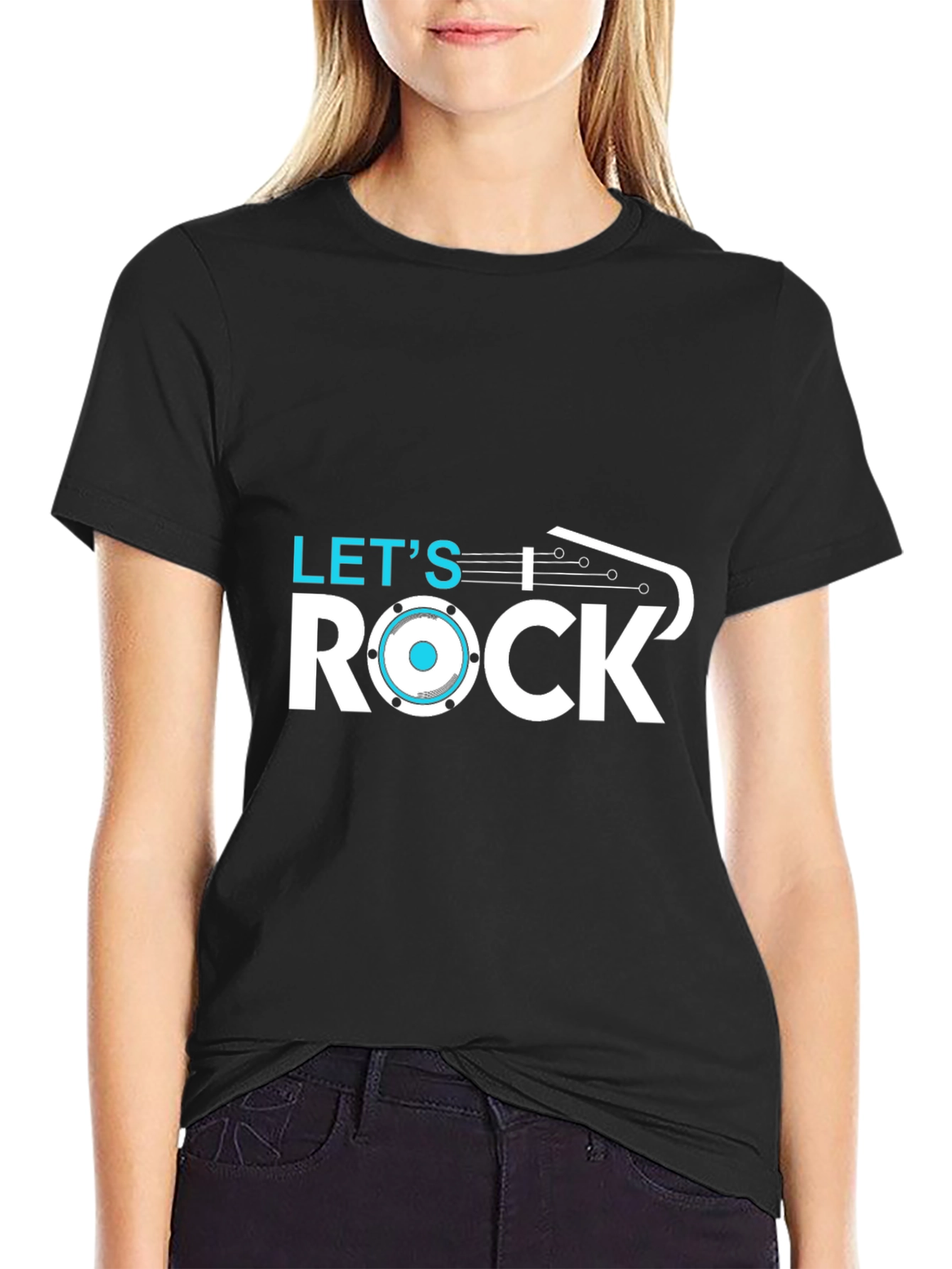 Lets Rock T-Shirt - Black Cotton Graphic Tee