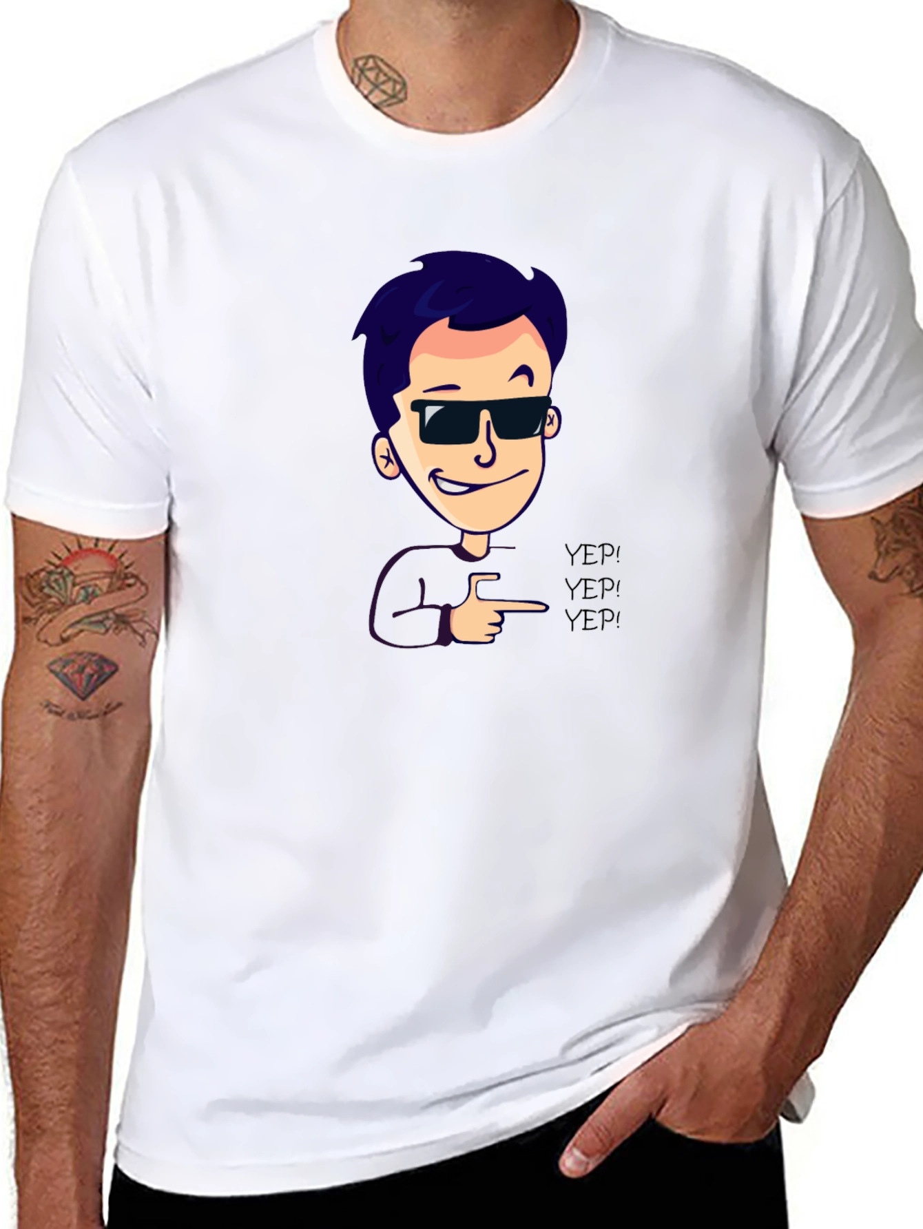 Cool Cartoon Graphic Black T-Shirt