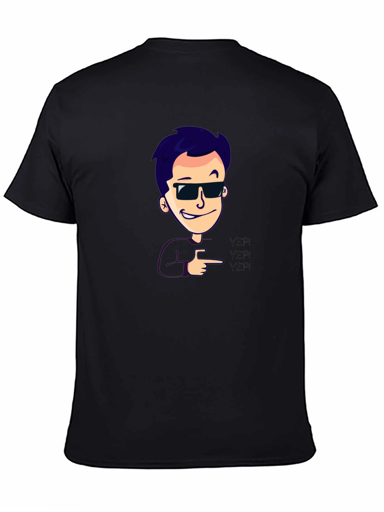 Cool Cartoon Graphic Black T-Shirt