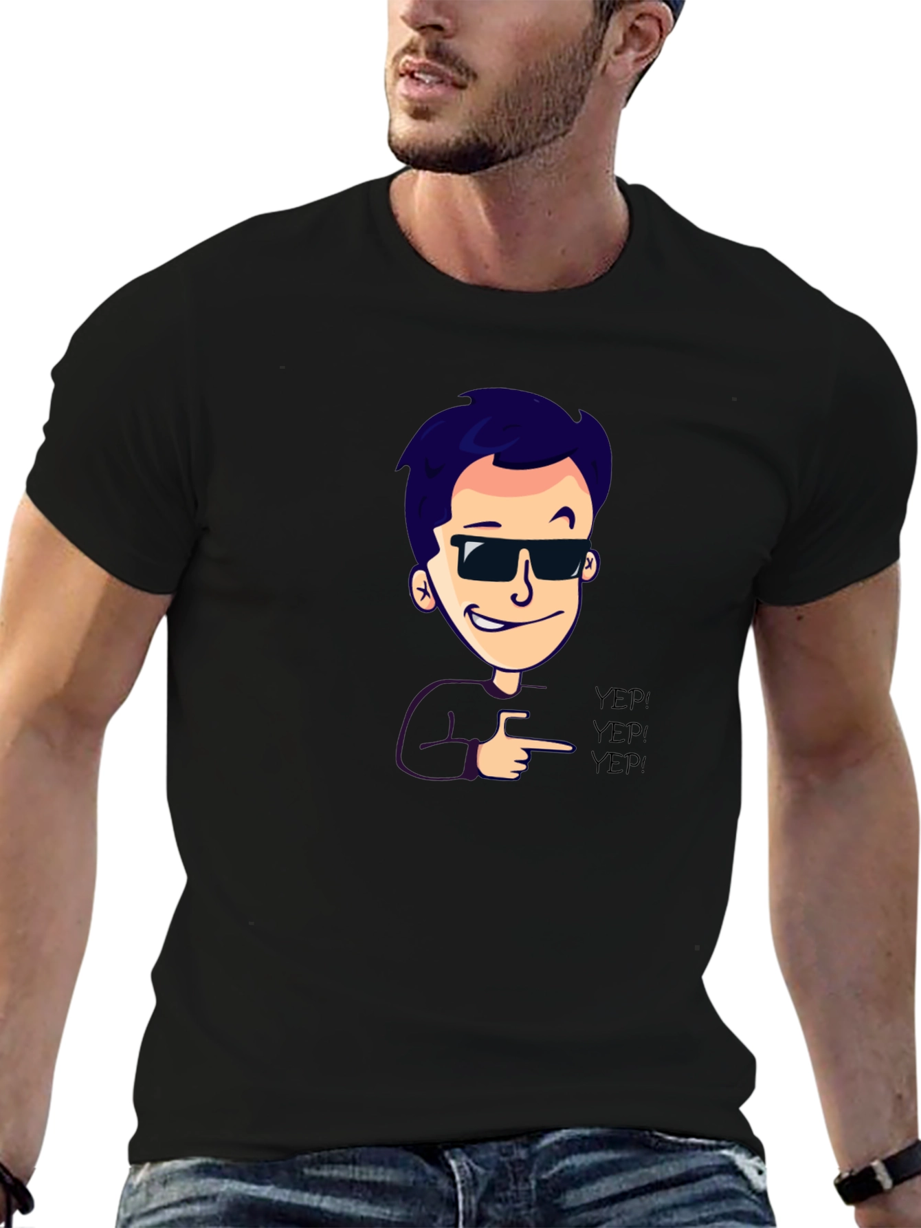 Cool Cartoon Graphic Black T-Shirt