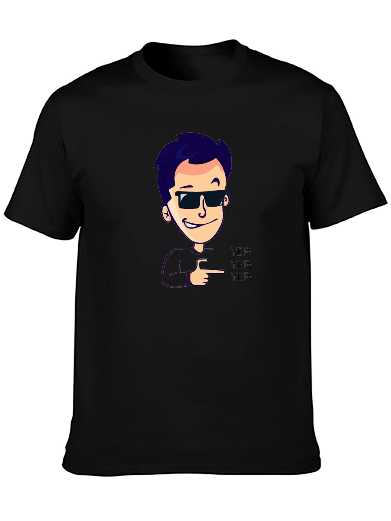 Cool Cartoon Graphic Black T-Shirt