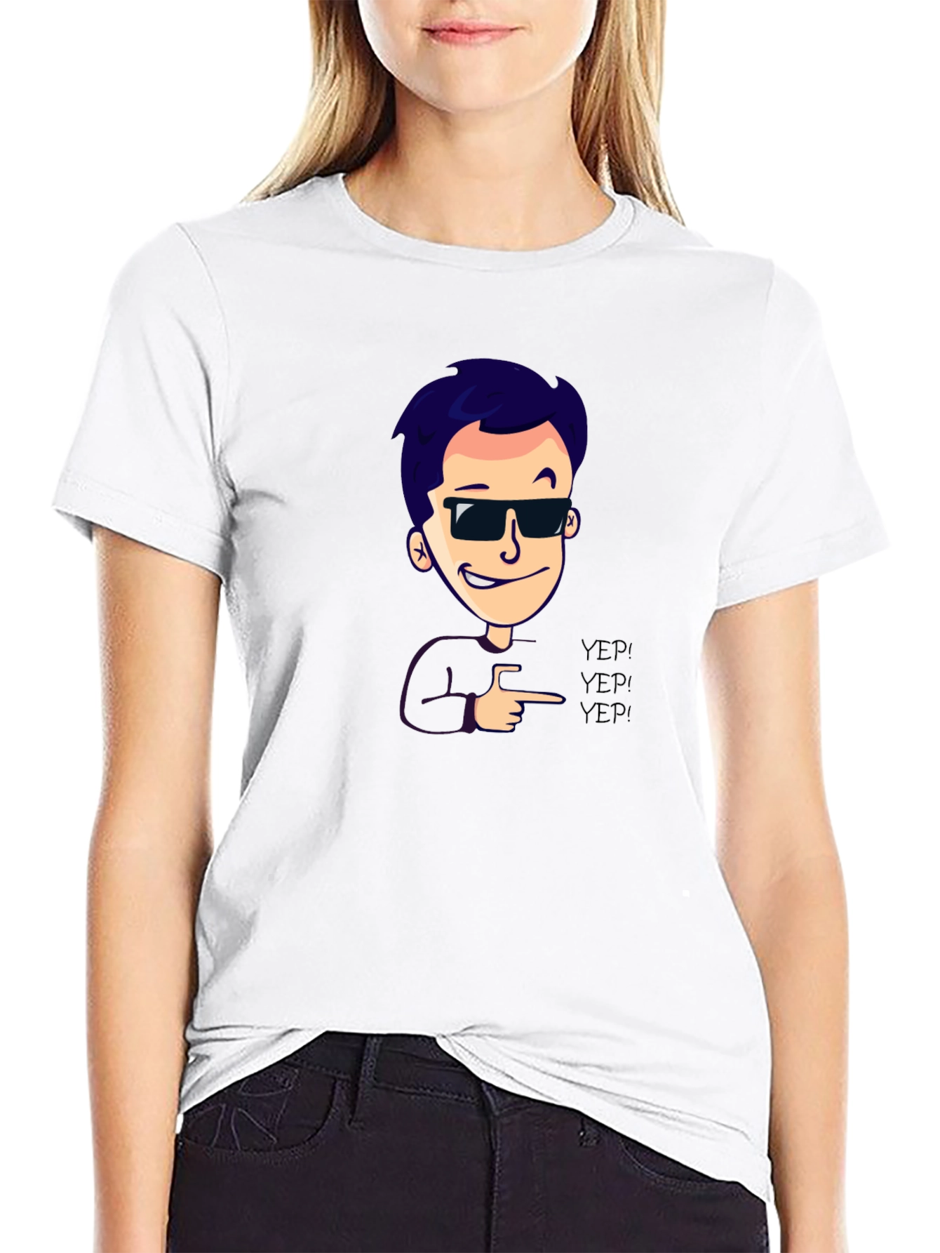 Cool Cartoon Graphic Black T-Shirt