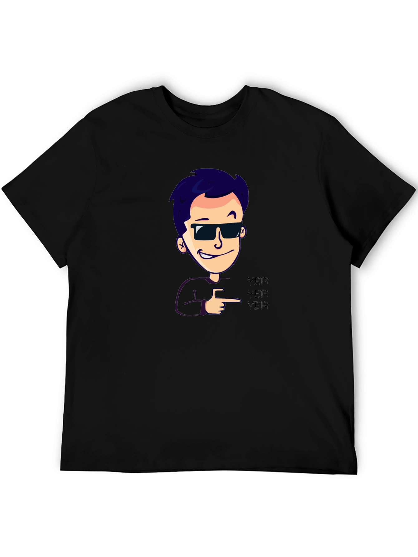 Cool Cartoon Graphic Black T-Shirt