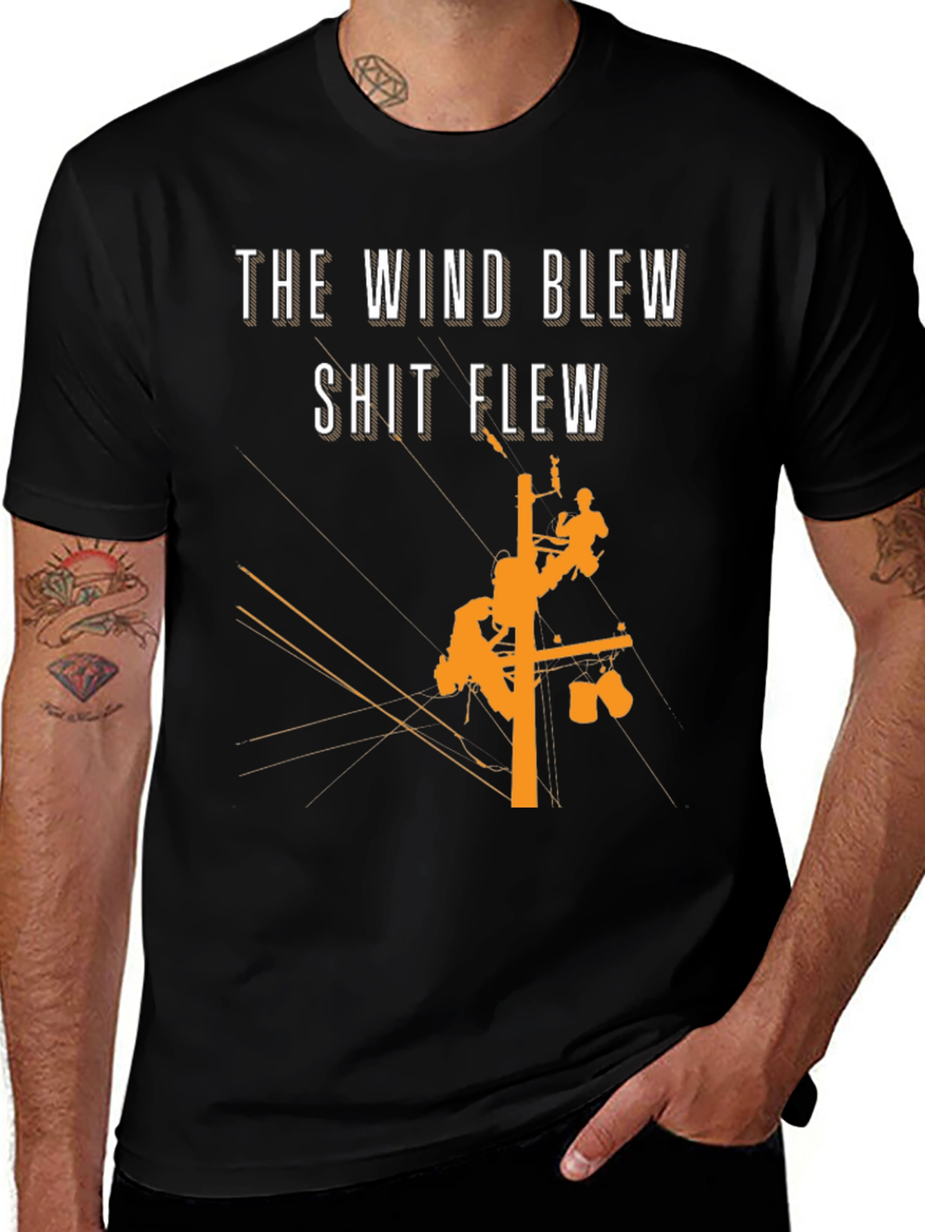 The Wind Blew T-Shirt Lineman Crew Shirt