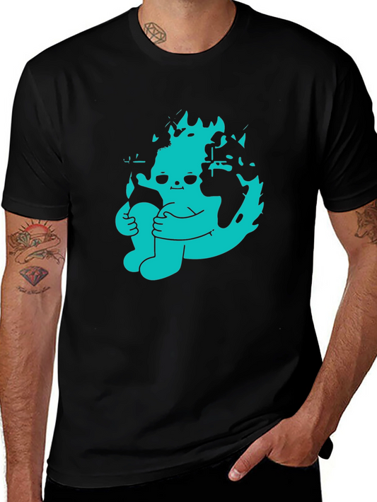 Graphic Print Crew Neck Tee - Earth Day Apparel