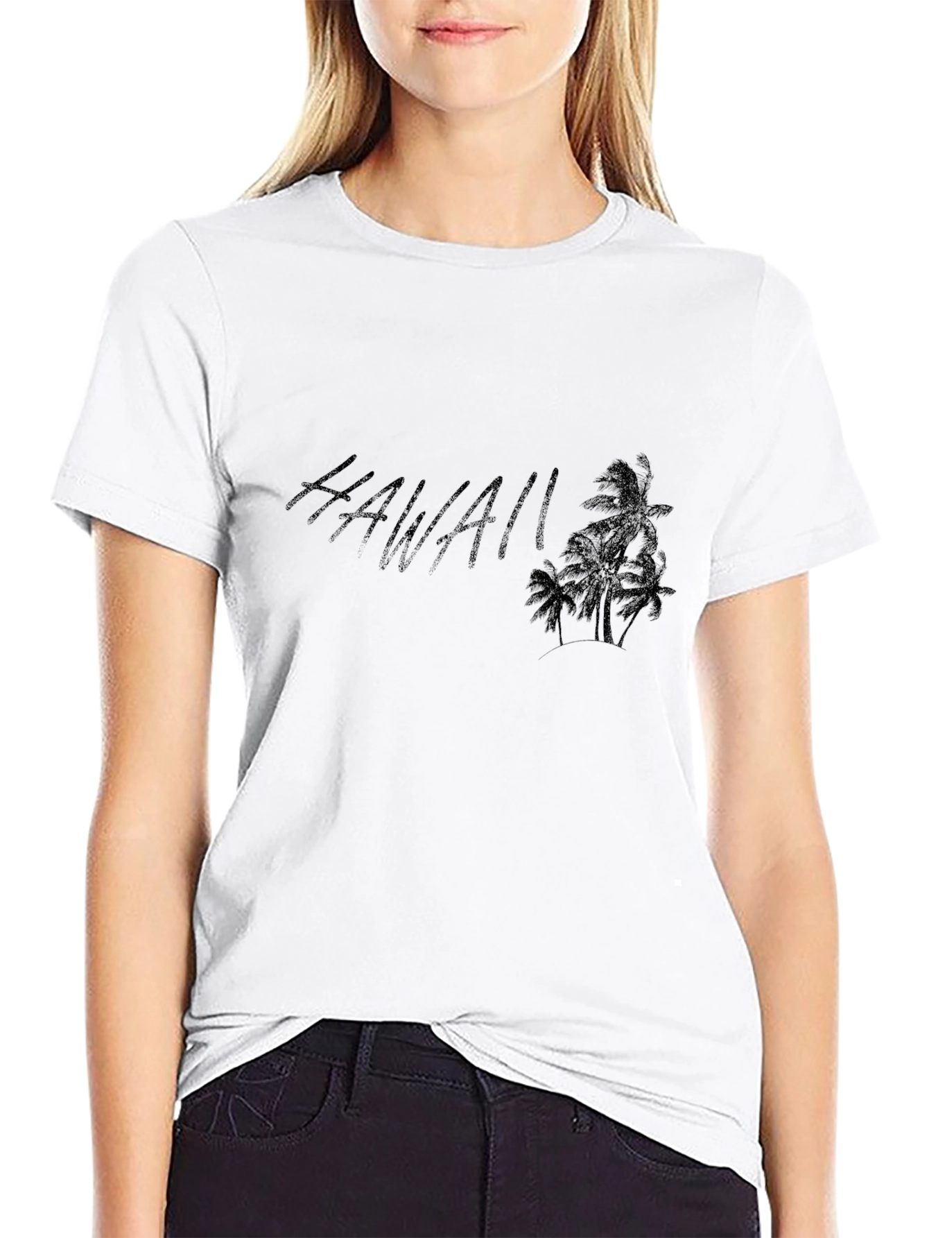 Hawaii Graphic Black T-Shirt Casual Wear