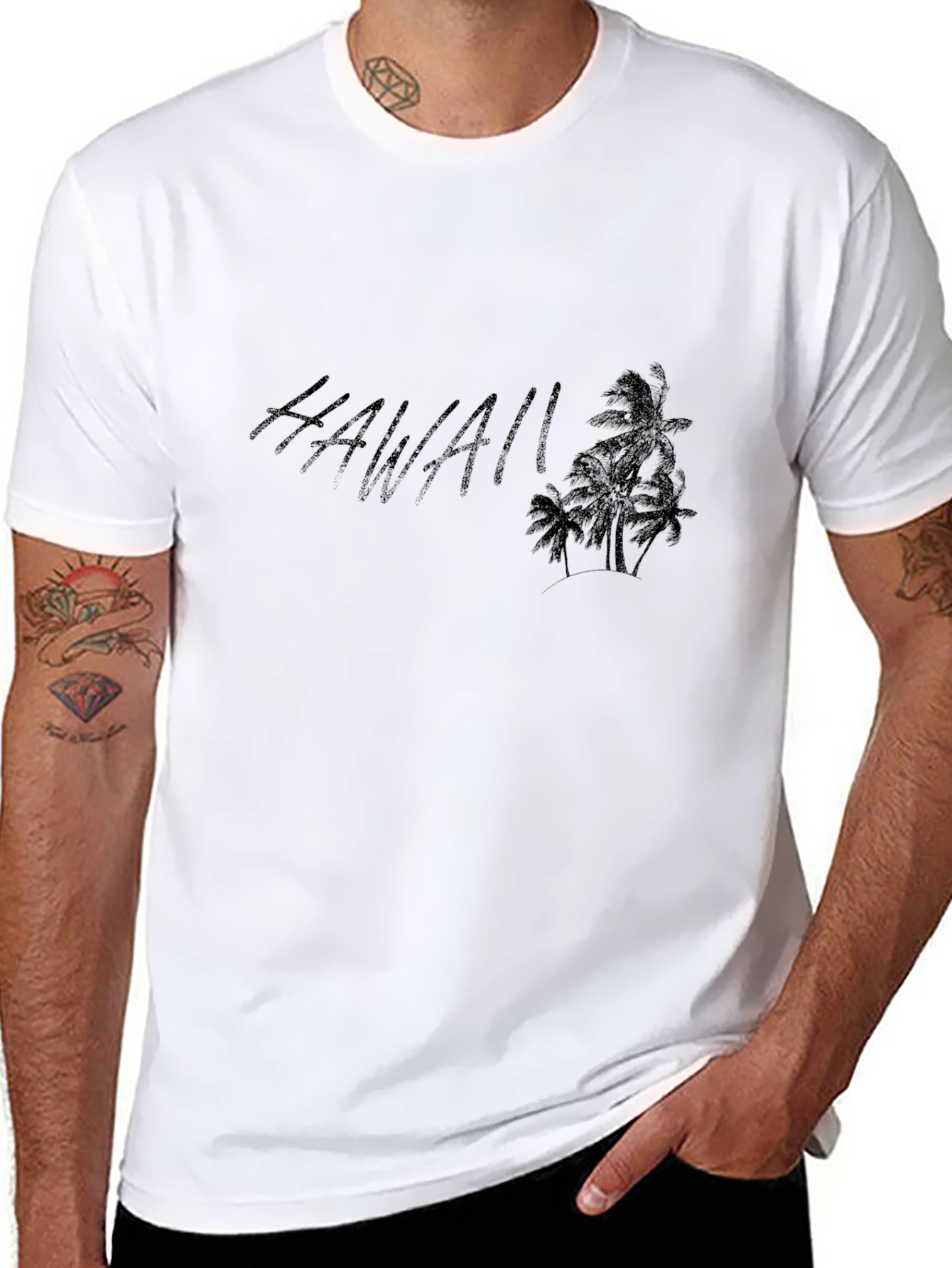 Hawaii Graphic Black T-Shirt Casual Wear