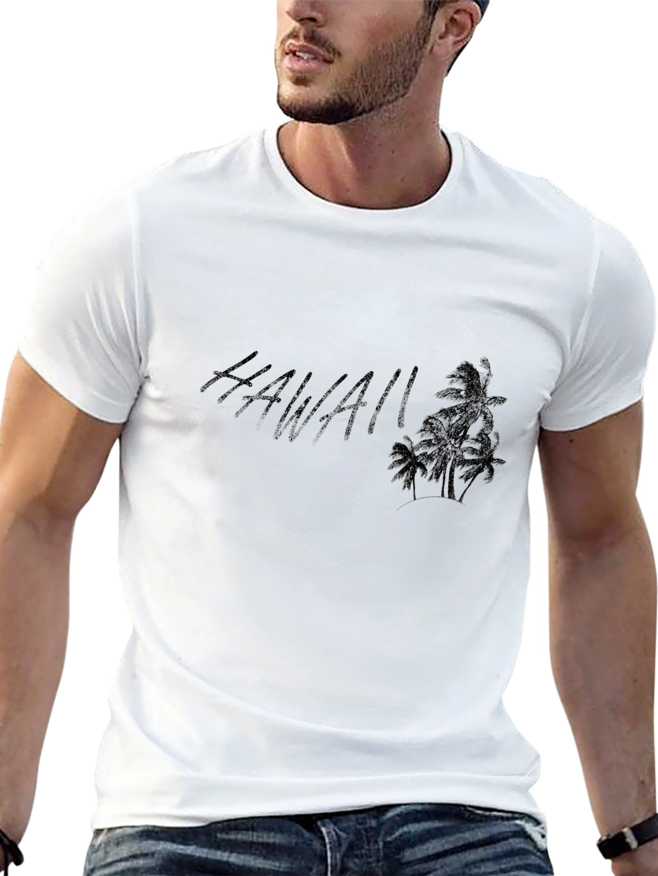 Hawaii Graphic Black T-Shirt Casual Wear