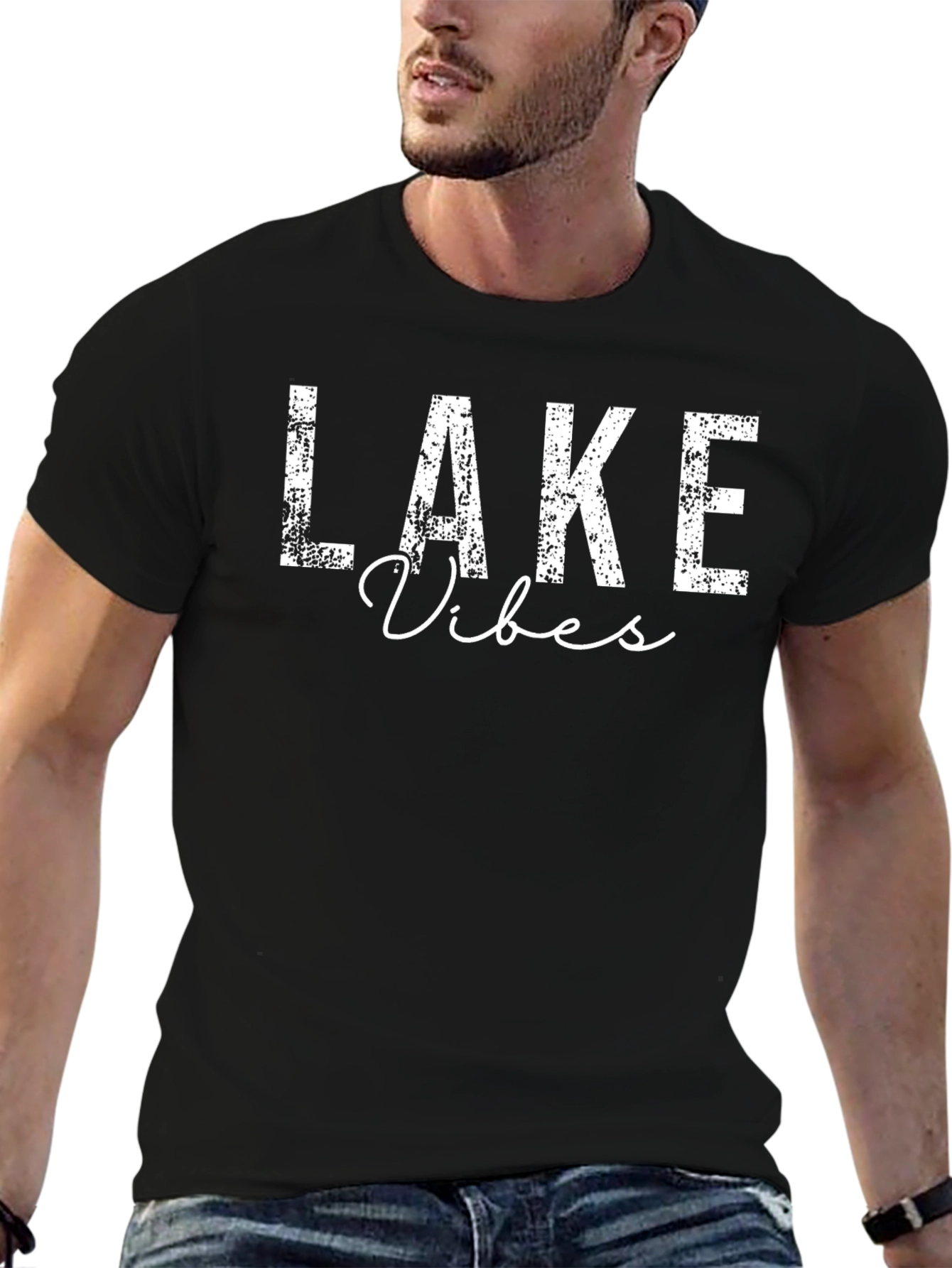 Lake Vibes Black Graphic Tee