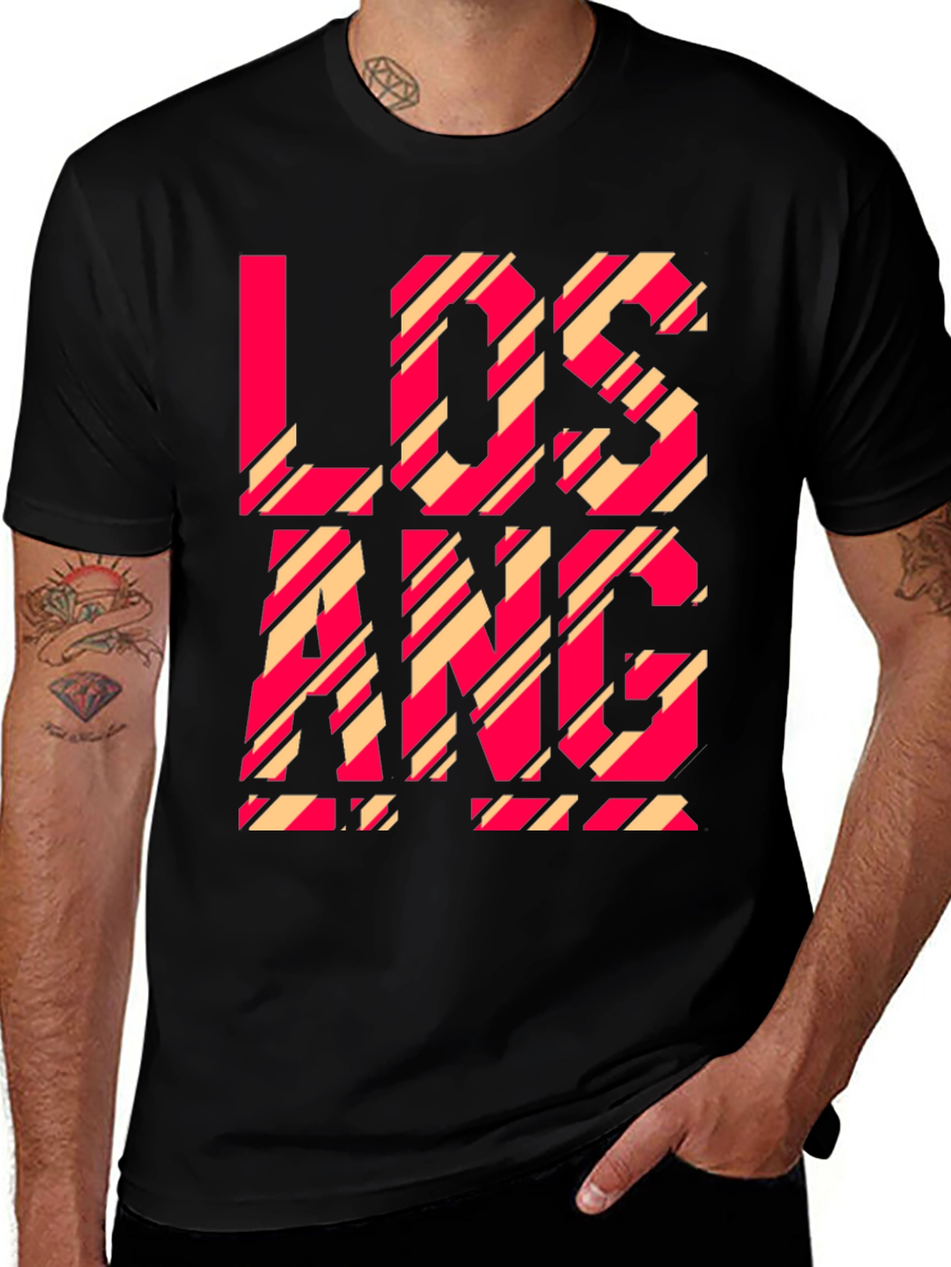 Los Angeles Graphic Tee - Black Cotton Blend
