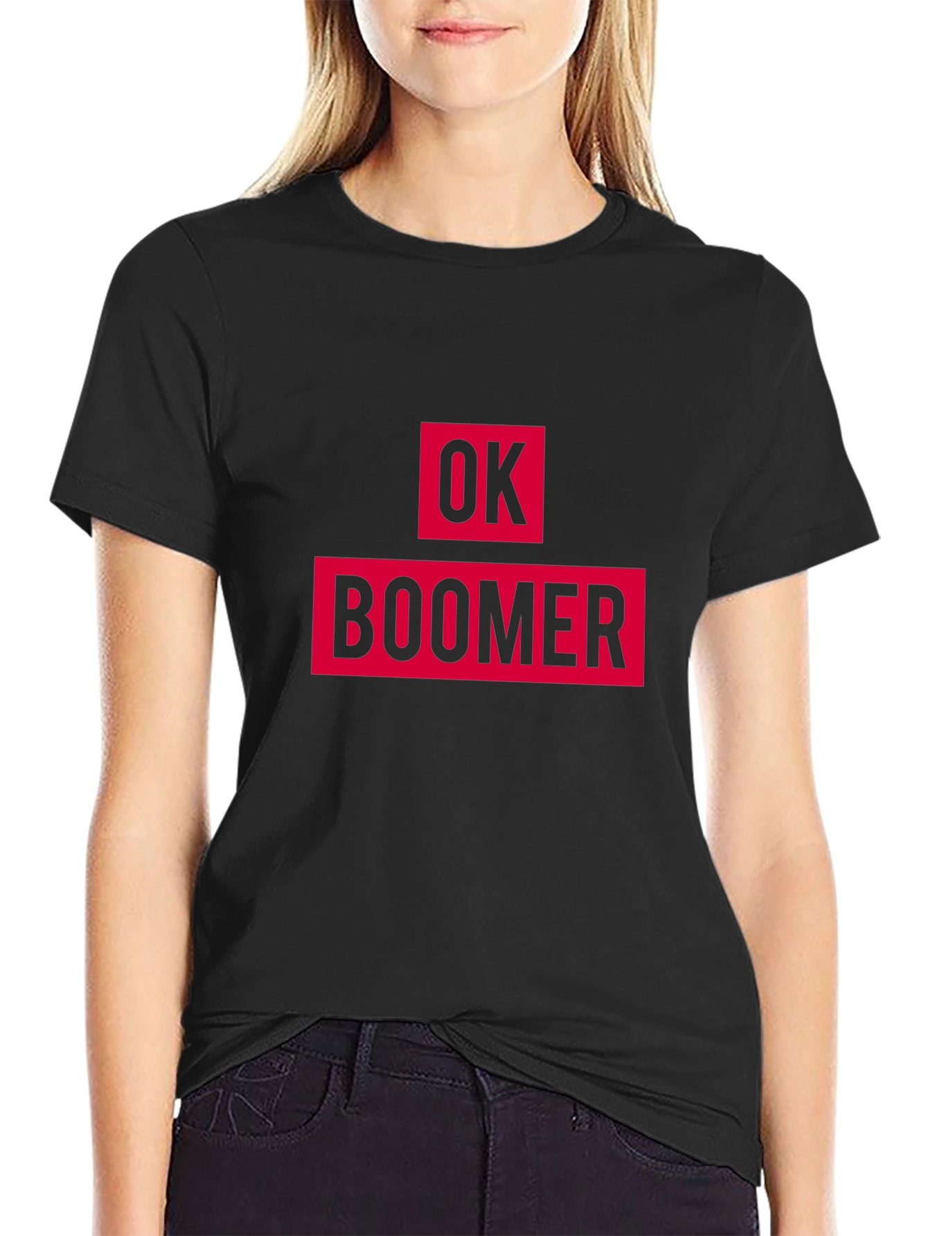 Ok Boomer Graphic Tee - Black Cotton T-Shirt