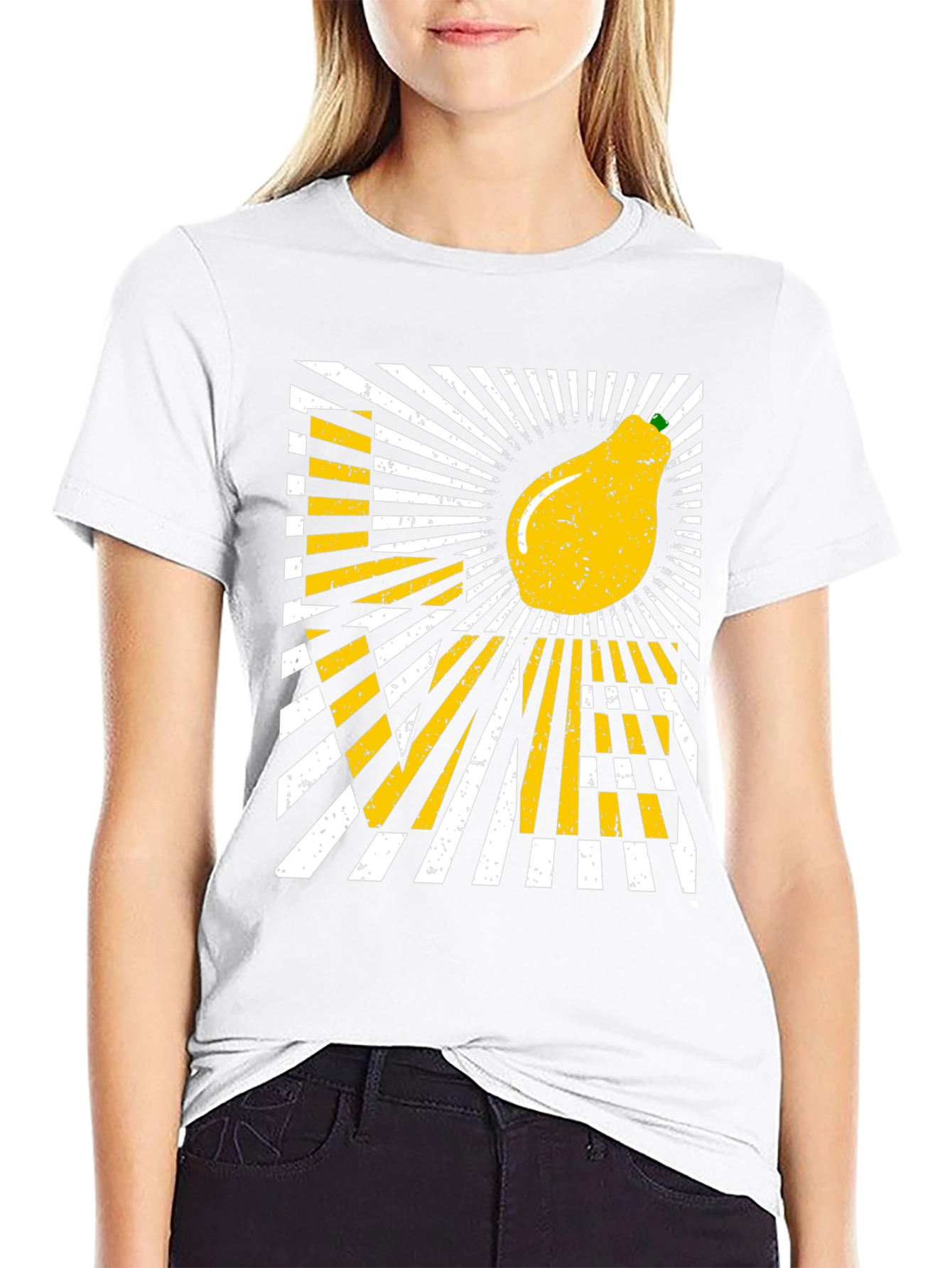 Love Pear Graphic T-Shirt - Black Cotton Tee