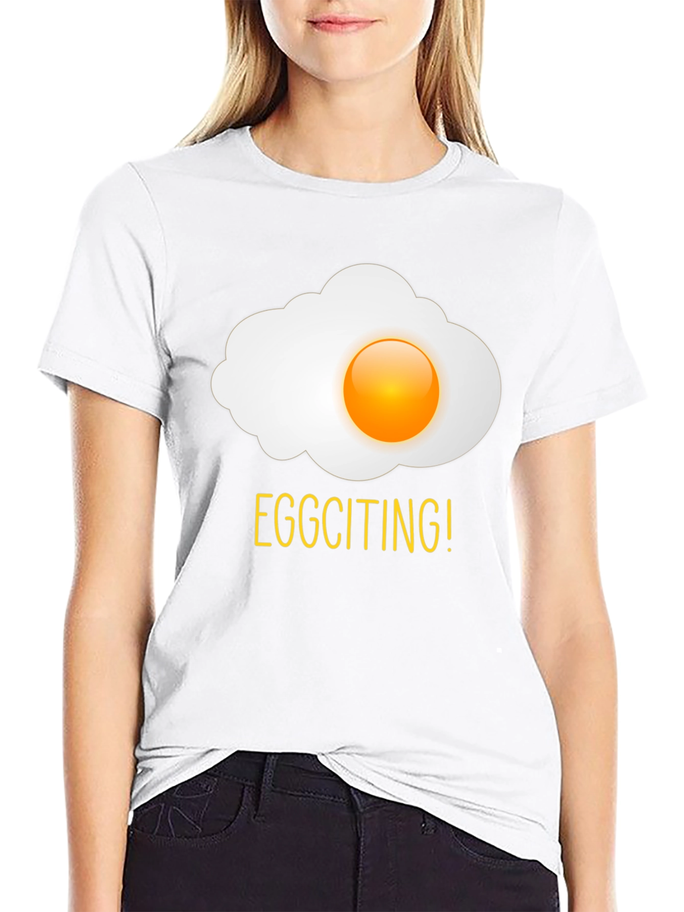 Eggciting! Novelty Egg Graphic Print T-Shirt