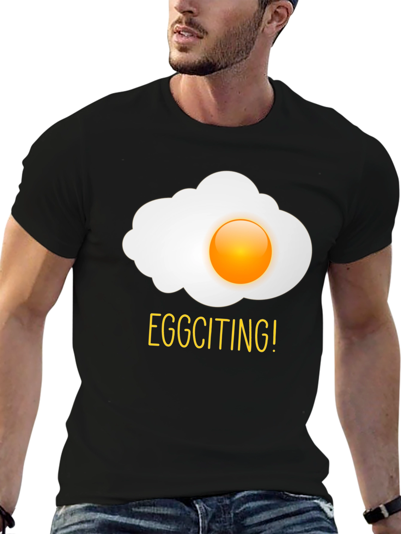 Eggciting! Novelty Egg Graphic Print T-Shirt