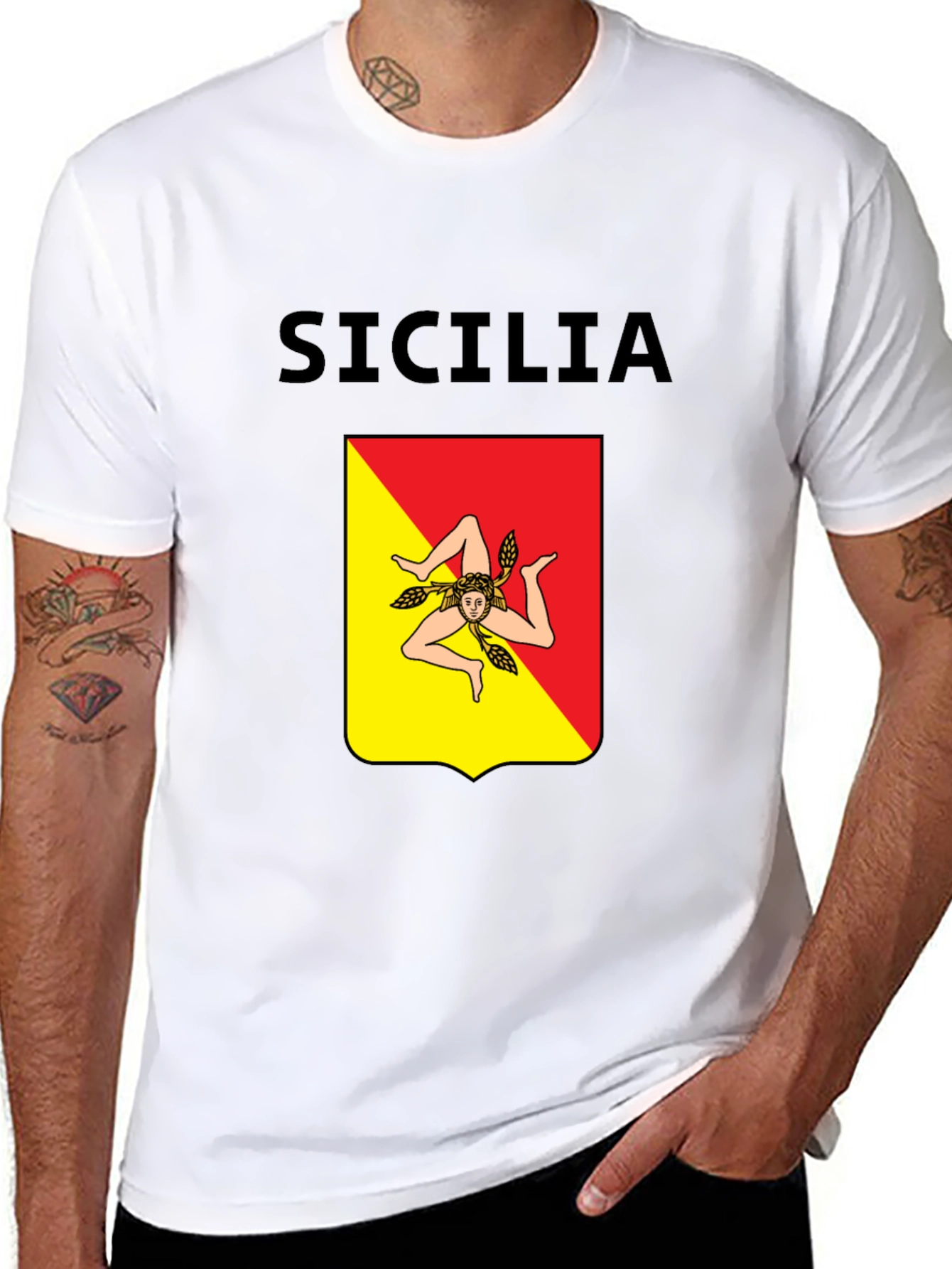Sicilia T-Shirt: Sicilian Flag Design