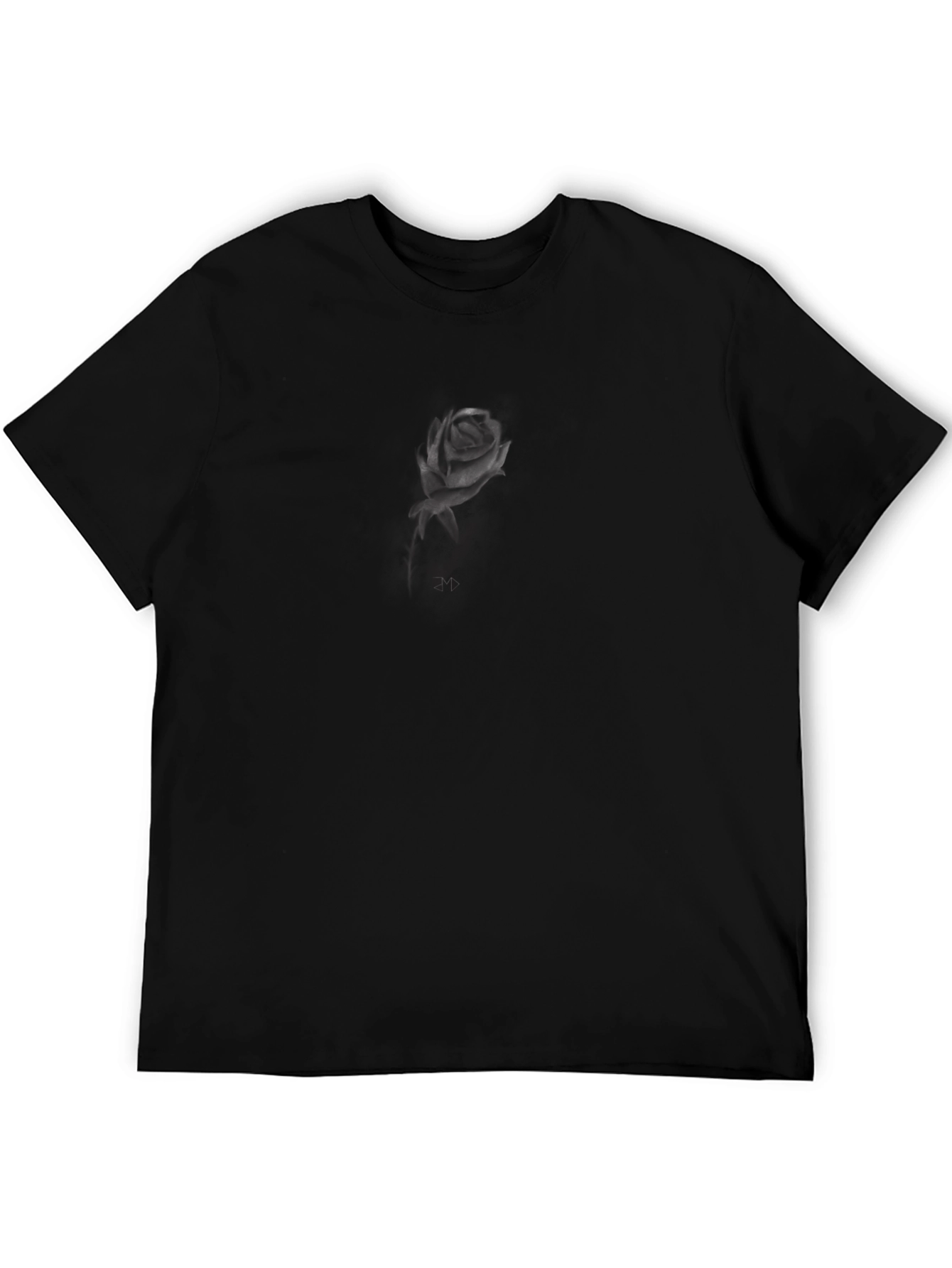 Mens Black Rose Graphic T-Shirt - Stylish Casual Wear