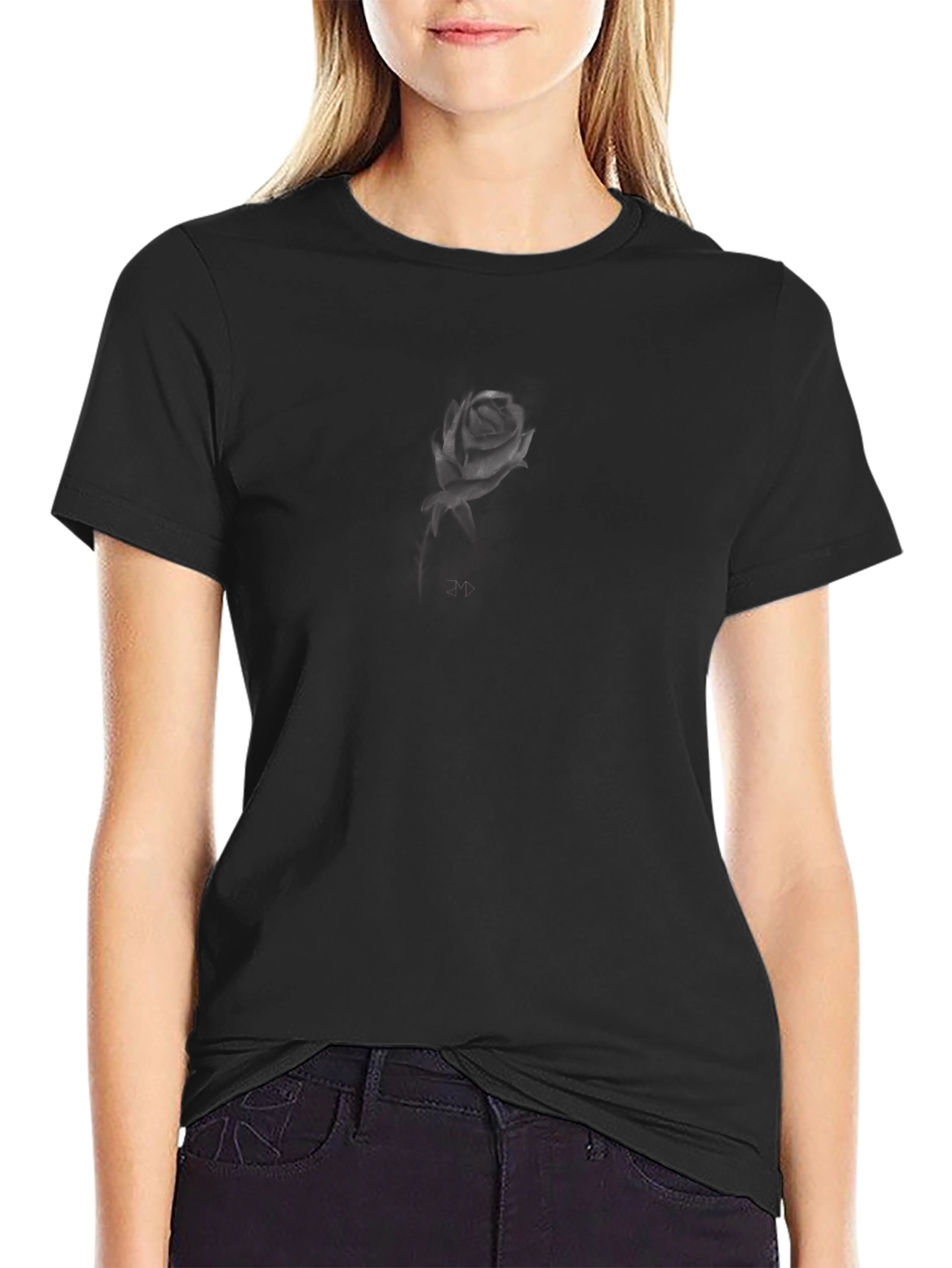 Mens Black Rose Graphic T-Shirt - Stylish Casual Wear